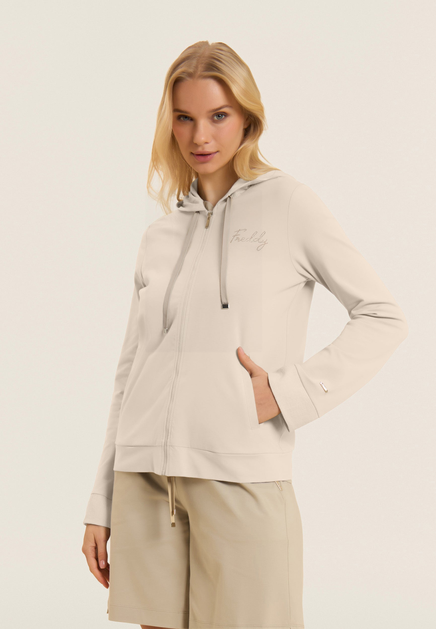 freddy-zip-con-cappuccio-crinkle-felpa-donna-in-jersey image 1