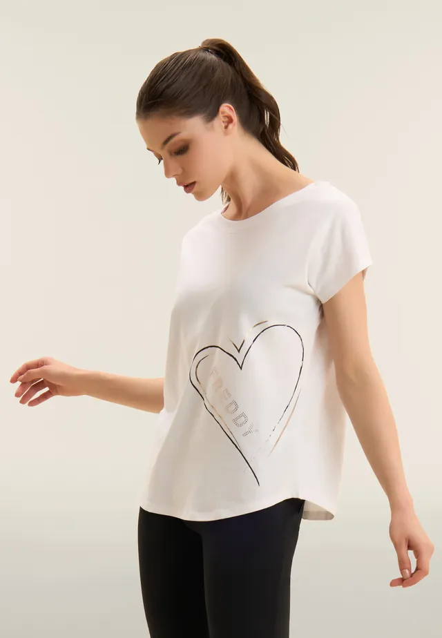 freddy-t-shirt-reversibile-donna-con-cuori-e-logo-in-cotone-supima image 1