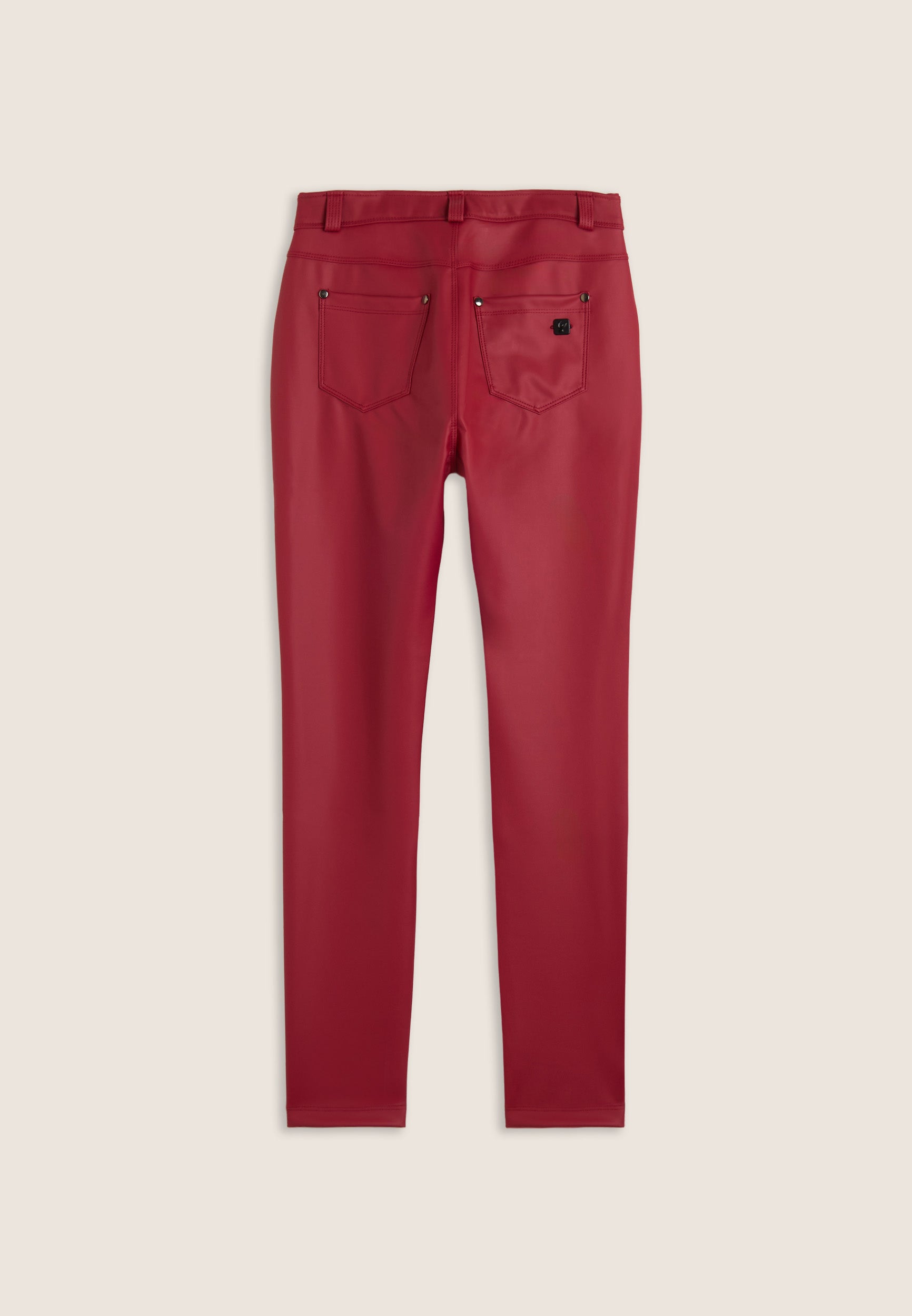 freddy-pantaloni-skinny-donna-in-similpelle-con-logo-ricamato image 5