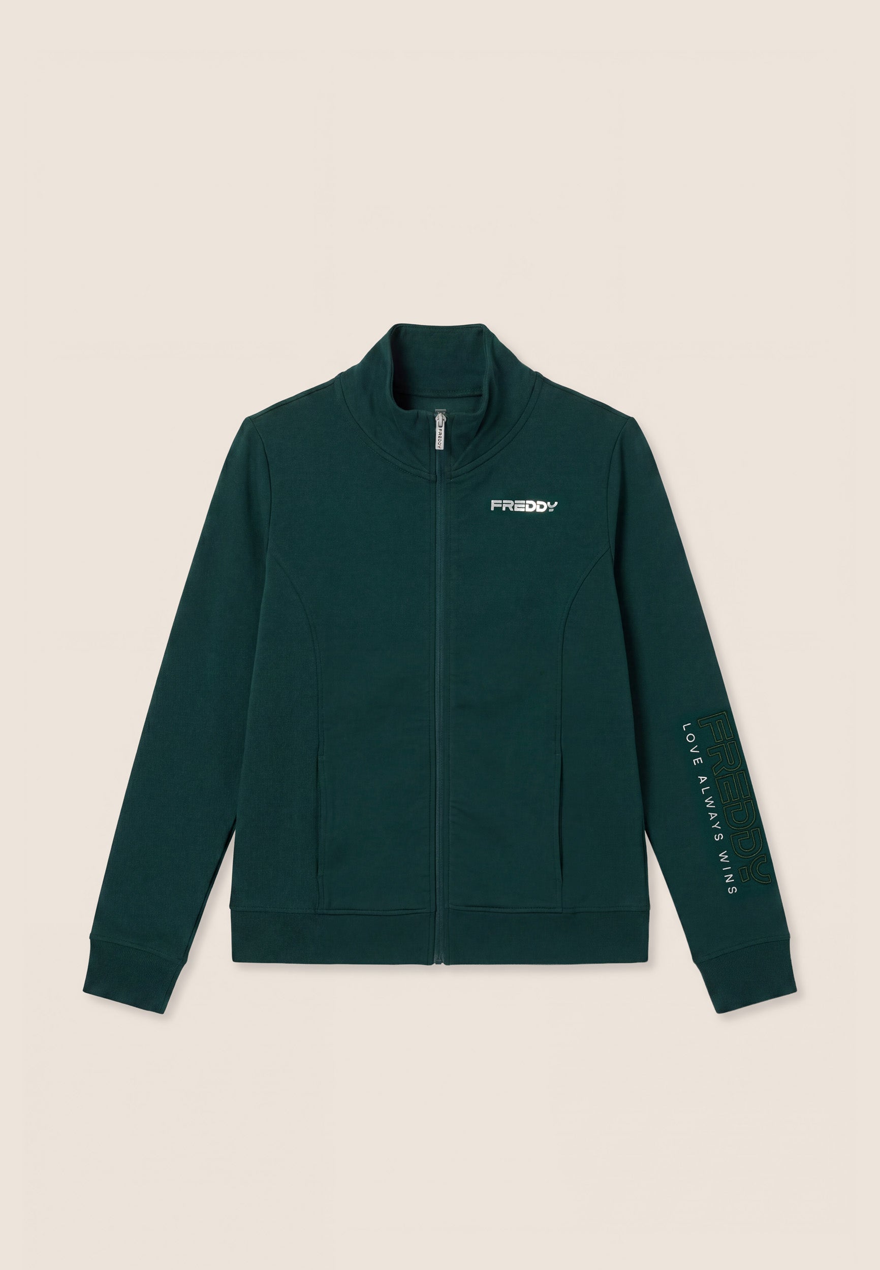 freddy-felpa-regular-zip-collo-alto-logo-ricamato-manica image 1