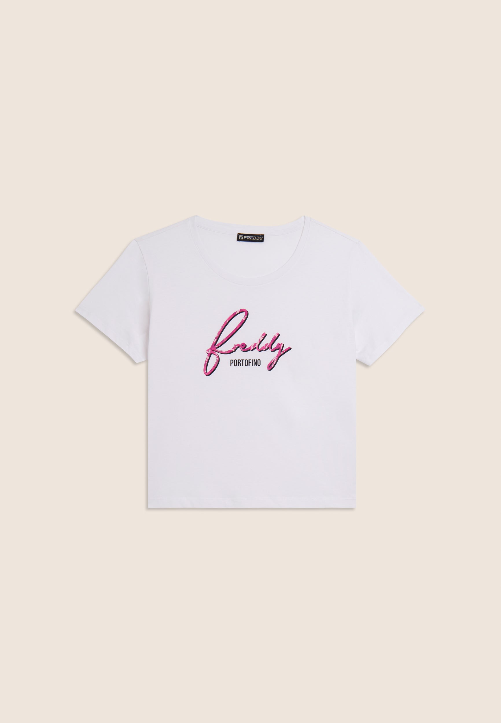 freddy-t-shirt-donna-regular-con-logo-floreale-in-jersey-cotone-supima image 5