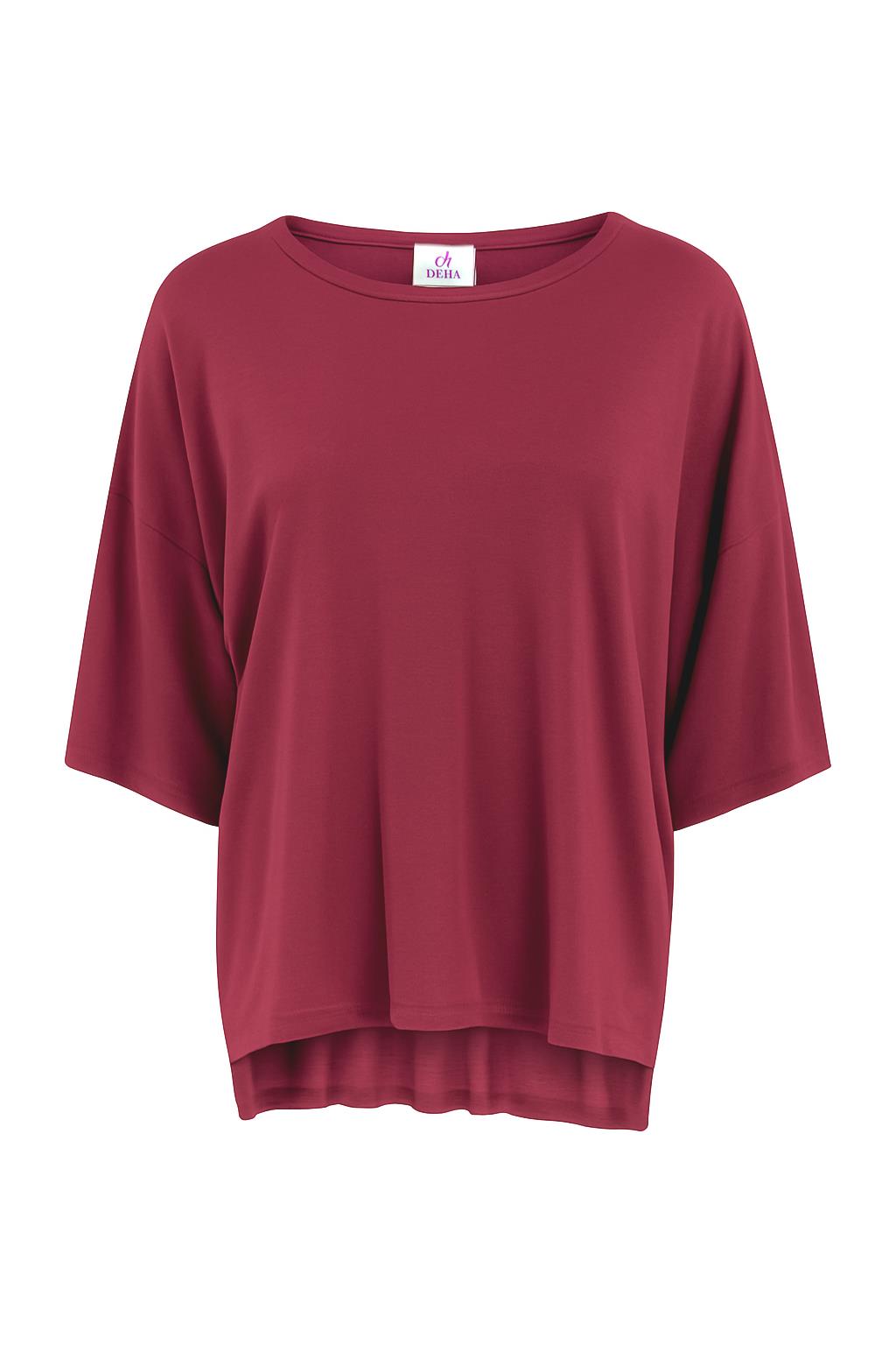 deha-t-shirt-yoga-oversize-tinta-unita-rosso image 1