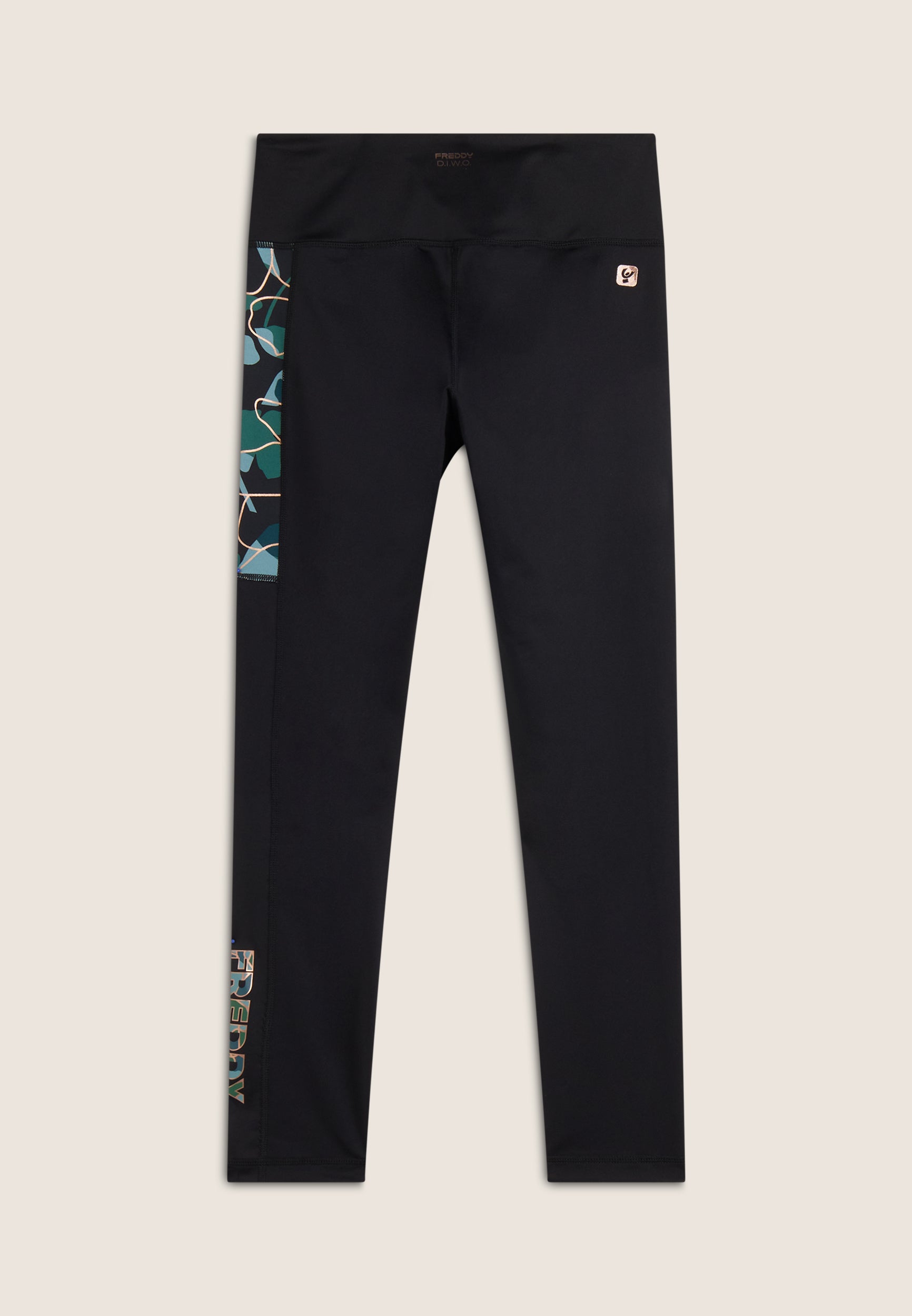 freddy-leggings-7-8-vita-alta-in-tessuto-tecnico-d-i-w-o-con-banda-floreale image 7