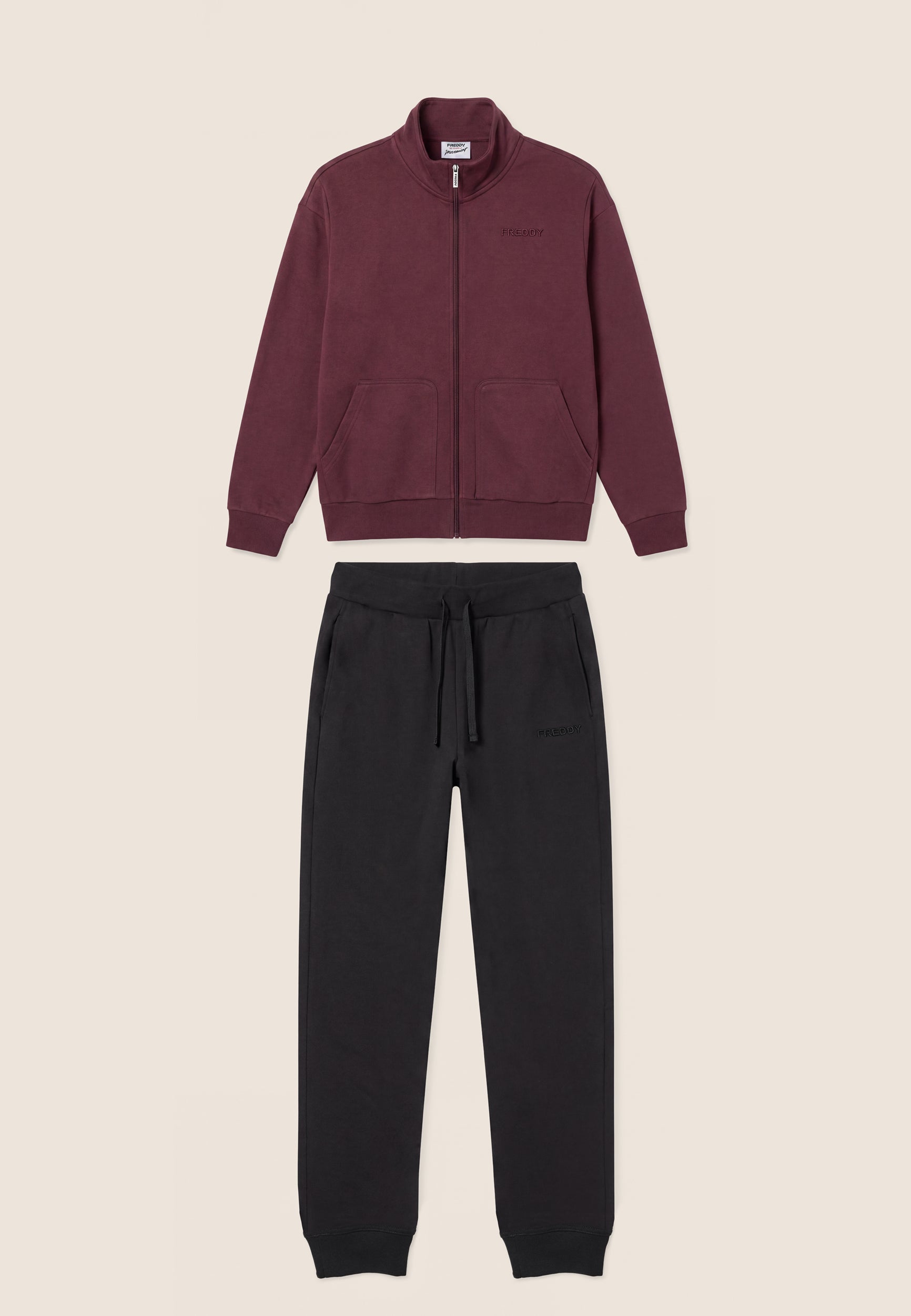 freddy-tuta-sportiva-uomo-con-zip-collo-alto-in-felpa-garzata image 1