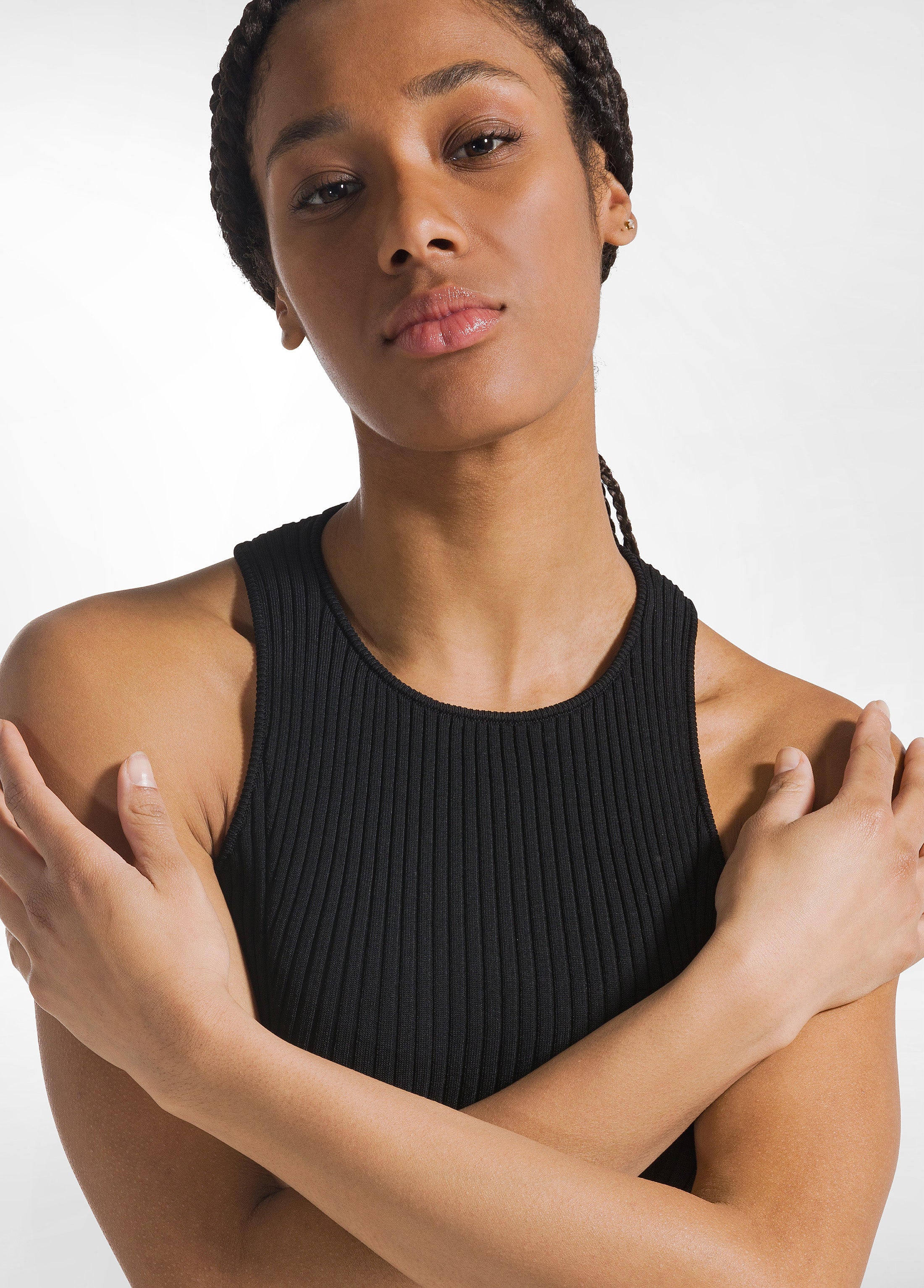 deha-top-a-coste-in-maglia-di-rayon-nero-top-comfort image 3