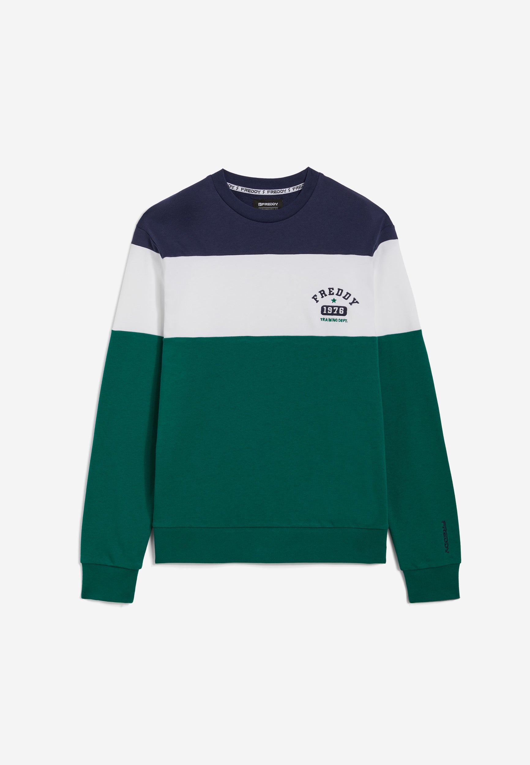 freddy-felpa-girocollo-uomo-a-blocchi-di-colore-jersey-poliestere image 1