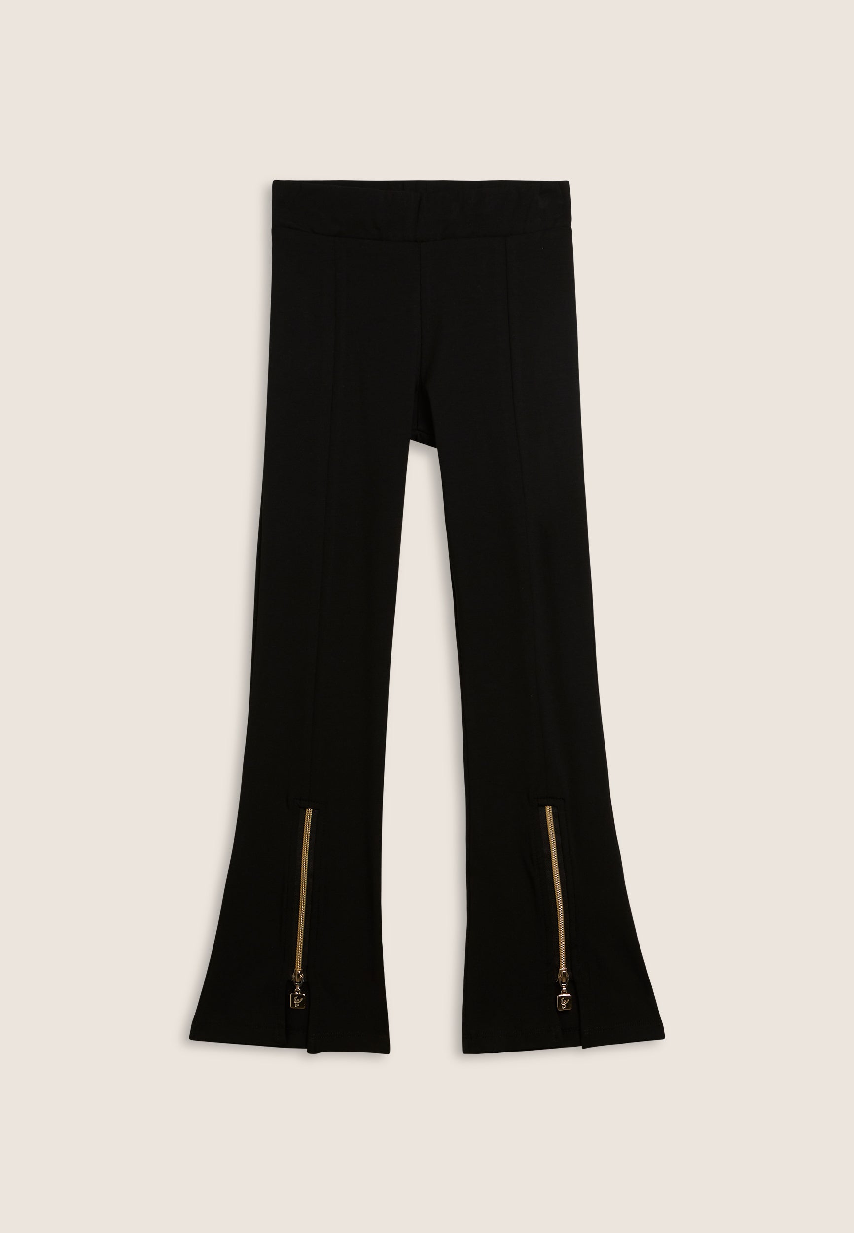 freddy-pantaloni-bambina-flare-cotone-elasticizzato-con-zip-dorate image 1