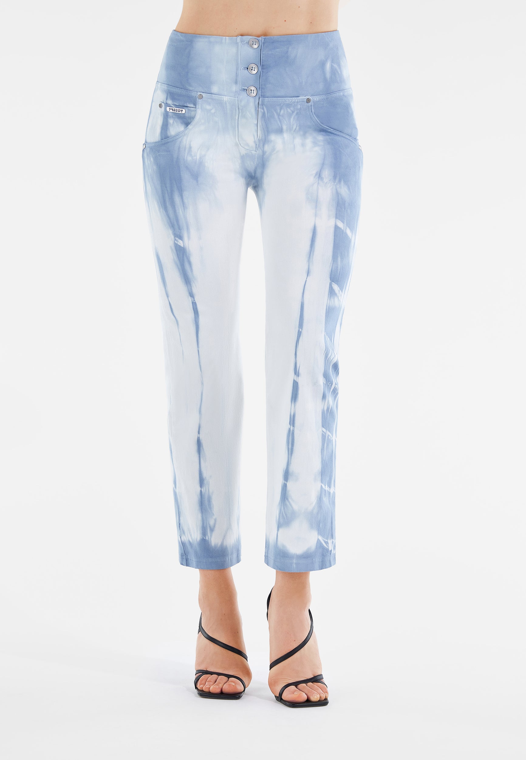 freddy-wr-up-cropped-vita-alta-gabardine-tie-dye-wide-bottom-pantaloni-push-up-d image 7