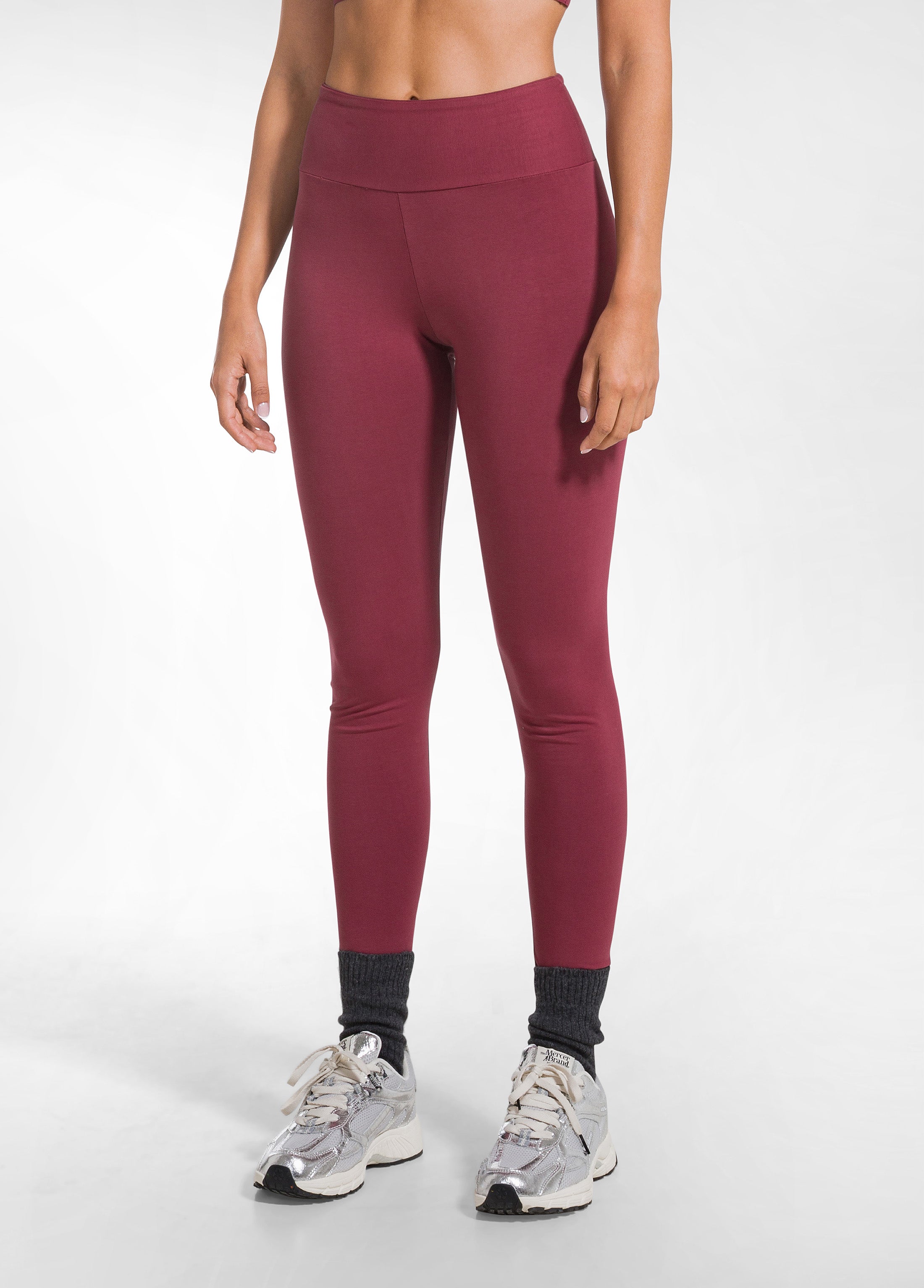 deha-leggings-a-vita-alta-in-jersey-stretch-rosso-donna image 2