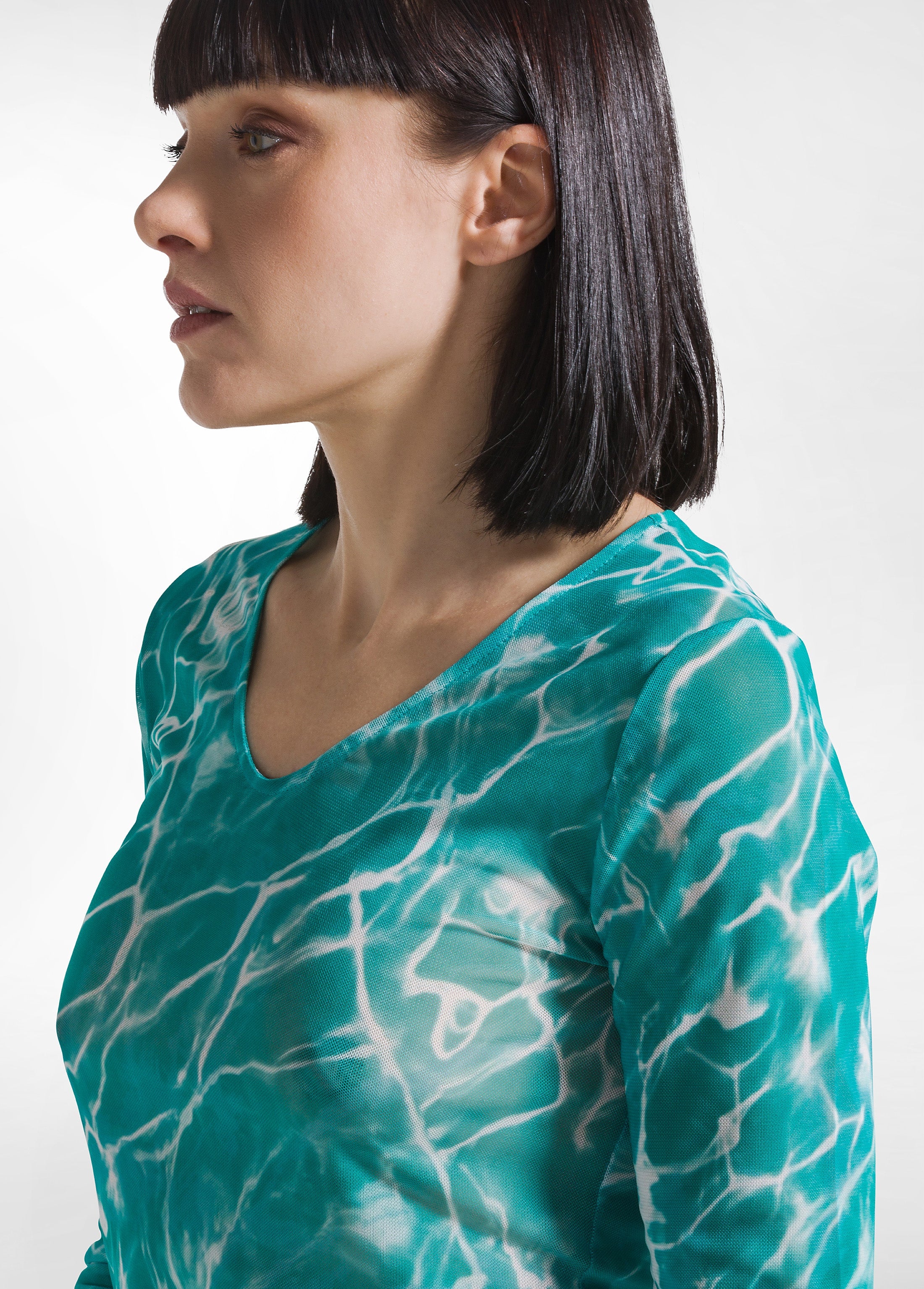 deha-t-shirt-in-tulle-con-stampa-allover-blu image 3