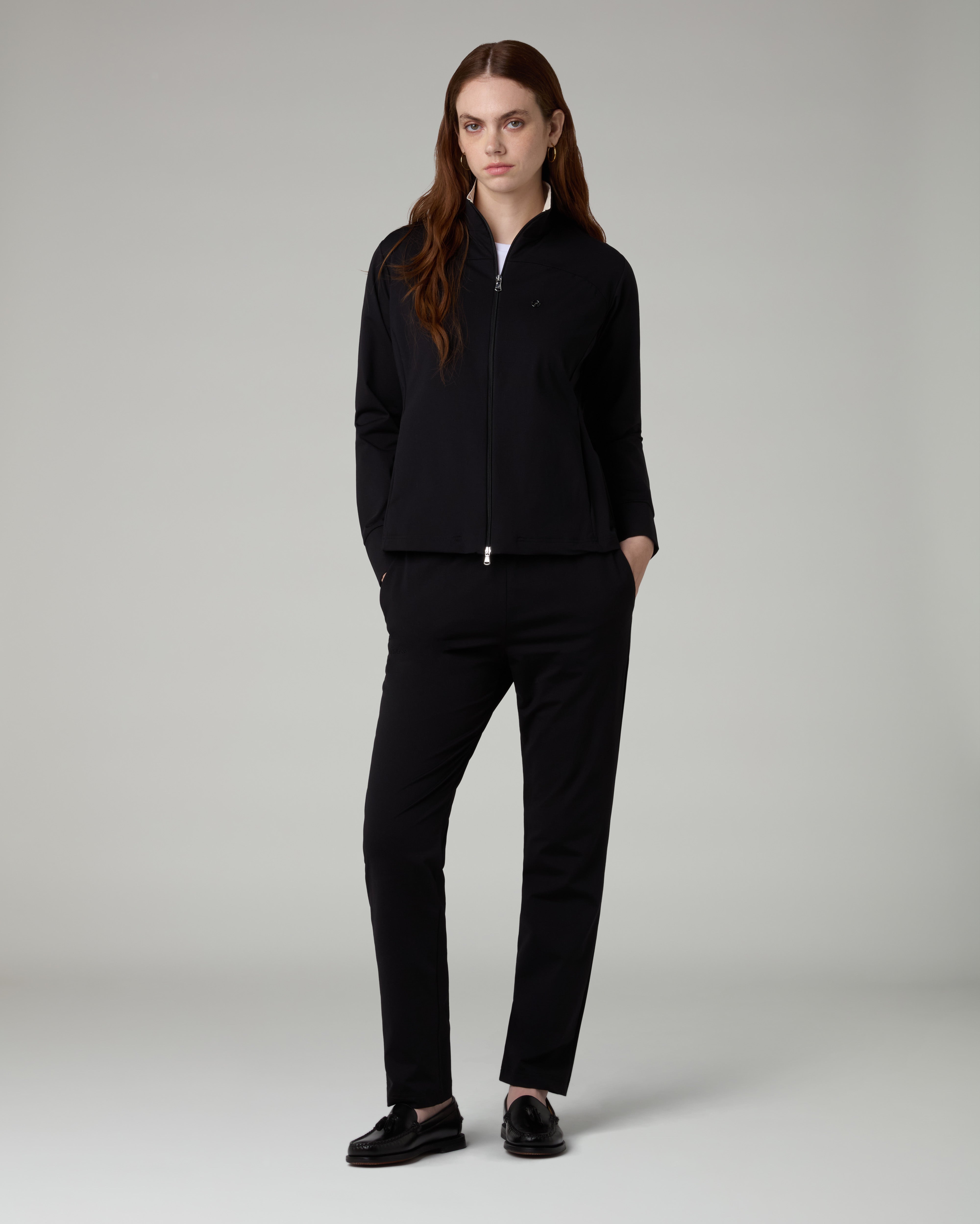 australian-grace-tracksuit-light-touch-nero-tuta-donna-full-zip-made-in-italy image 1