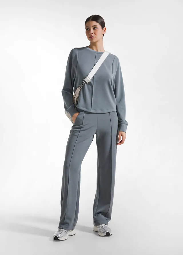 deha-d42305-pantaloni-dritti-in-modal-verde image 1