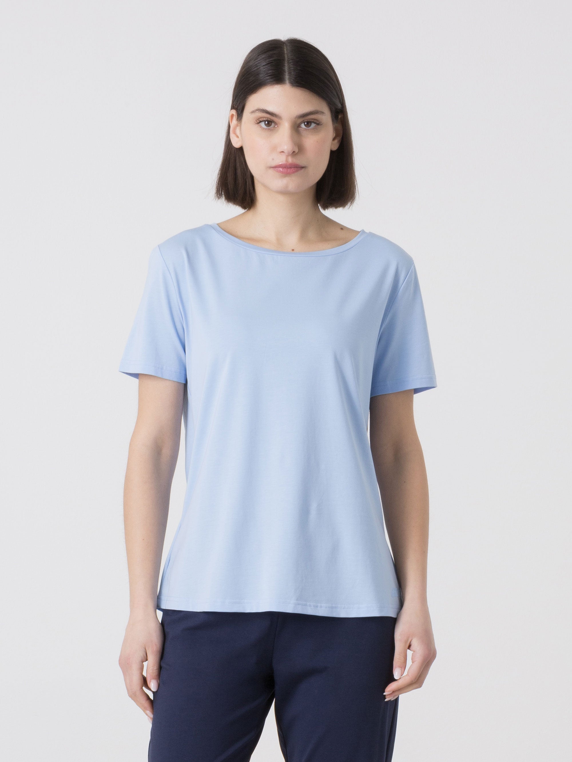 dimensione-danza-t-shirt-donna-modal-jersey-stretch-con-inserto-georgette image 6