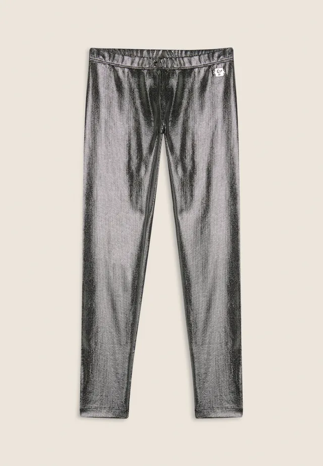 freddy-leggings-bambina-in-jersey-coated-effetto-argento image 1