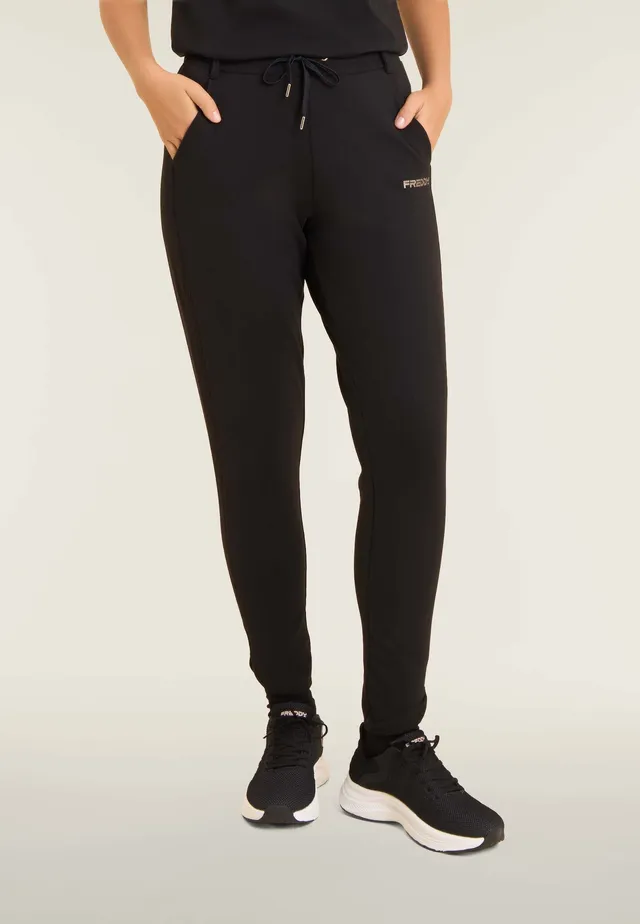 freddy-pantaloni-donna-slim-fit-in-felpa-con-spacchi-laterali image 1