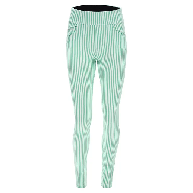 freddy-pantalone-n-o-w-vita-risvoltabile-in-jersey-drill-a-righe-pastello-yoga-s image 1