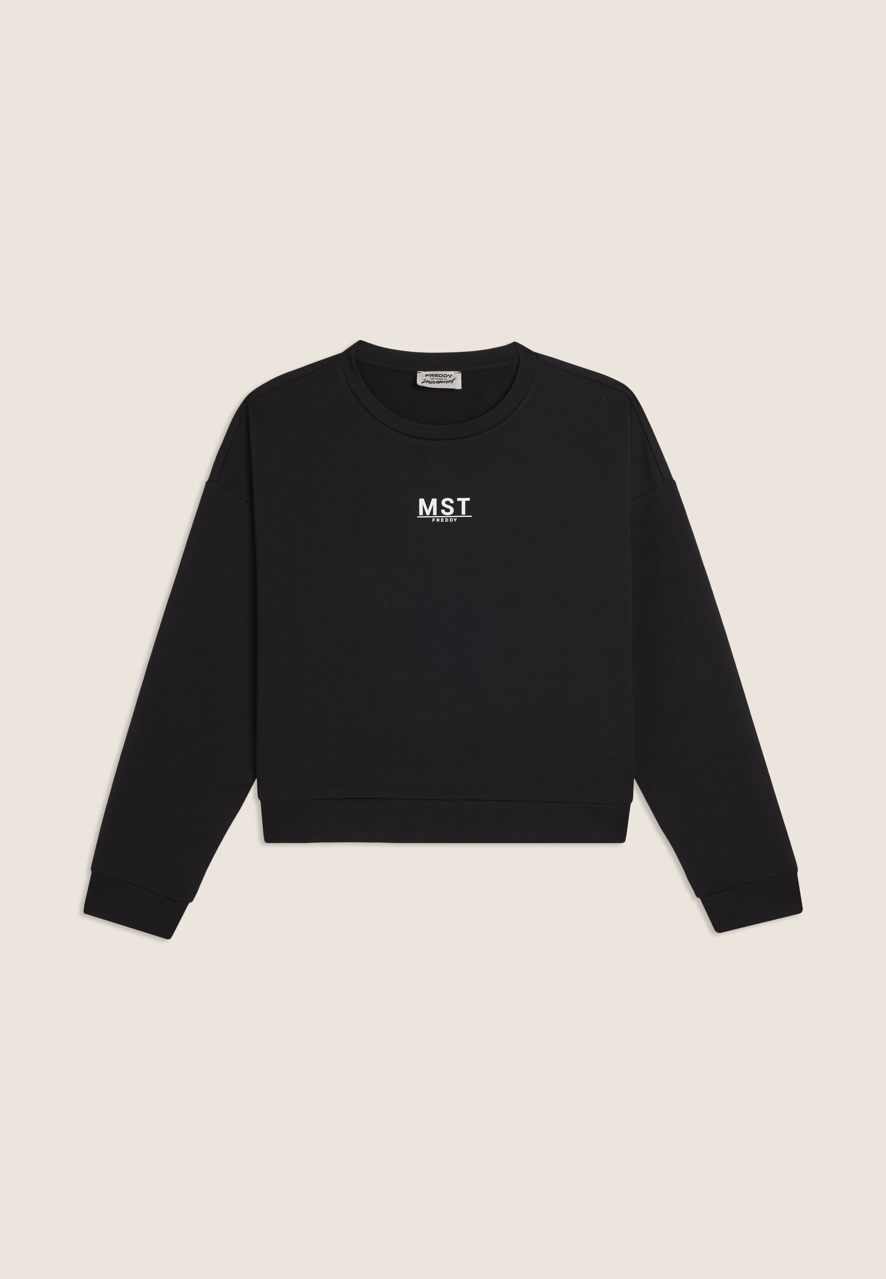 freddy-felpa-cropped-comfort-fit-girocollo-in-french-terry-di-cotone image 1