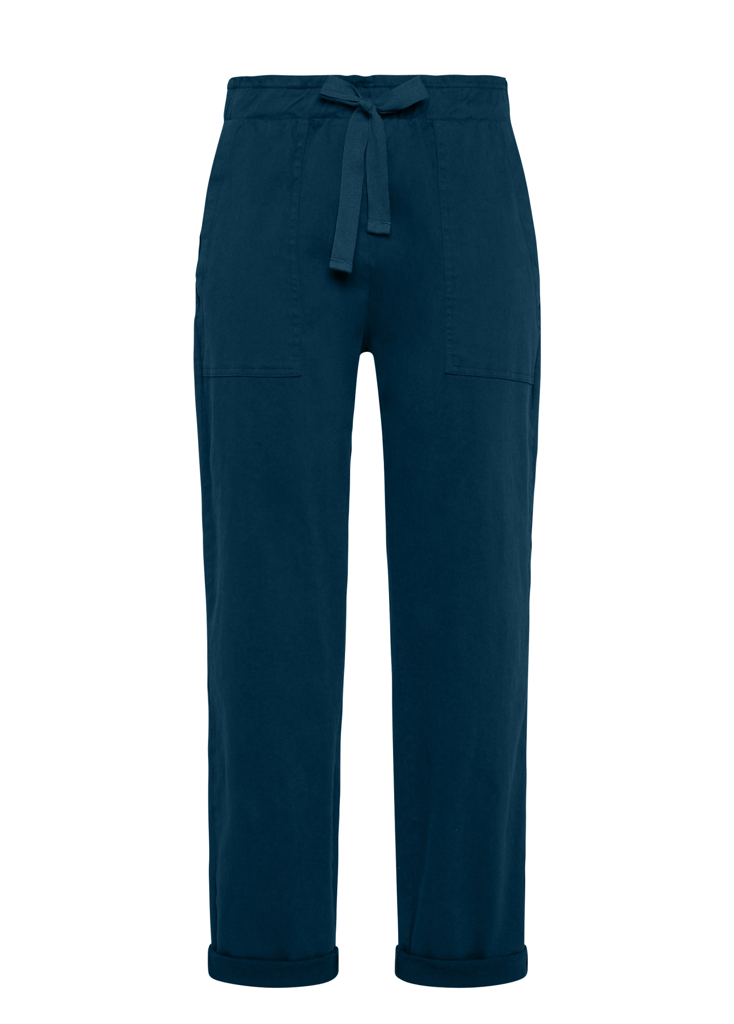 deha-pantalone-in-gabardine-con-coulisse-blu image 5