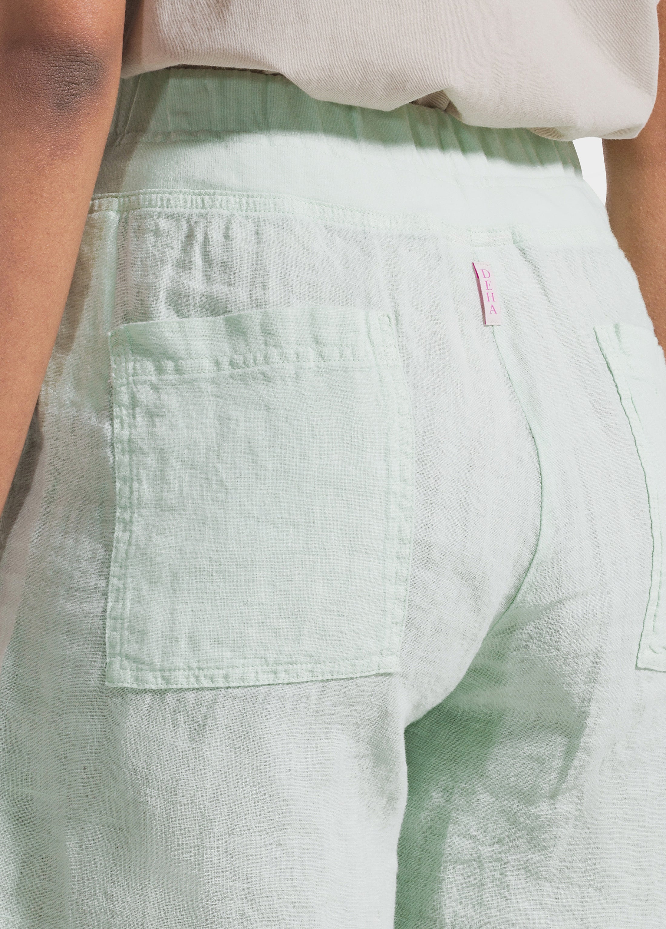 deha-shorts-in-lino-verde-130-g-m-garment-dyed image 4