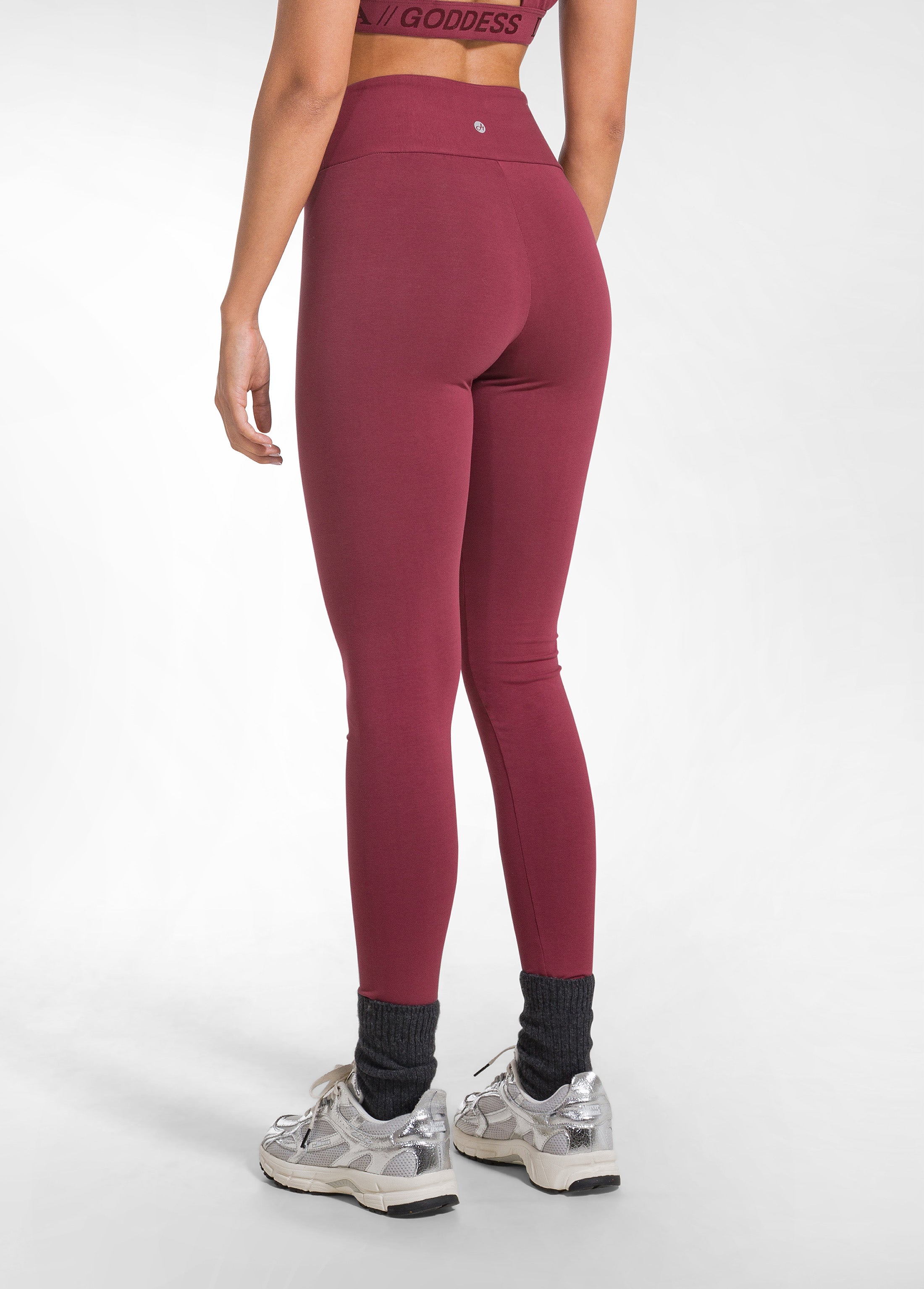 deha-leggings-a-vita-alta-in-jersey-stretch-rosso-donna image 3