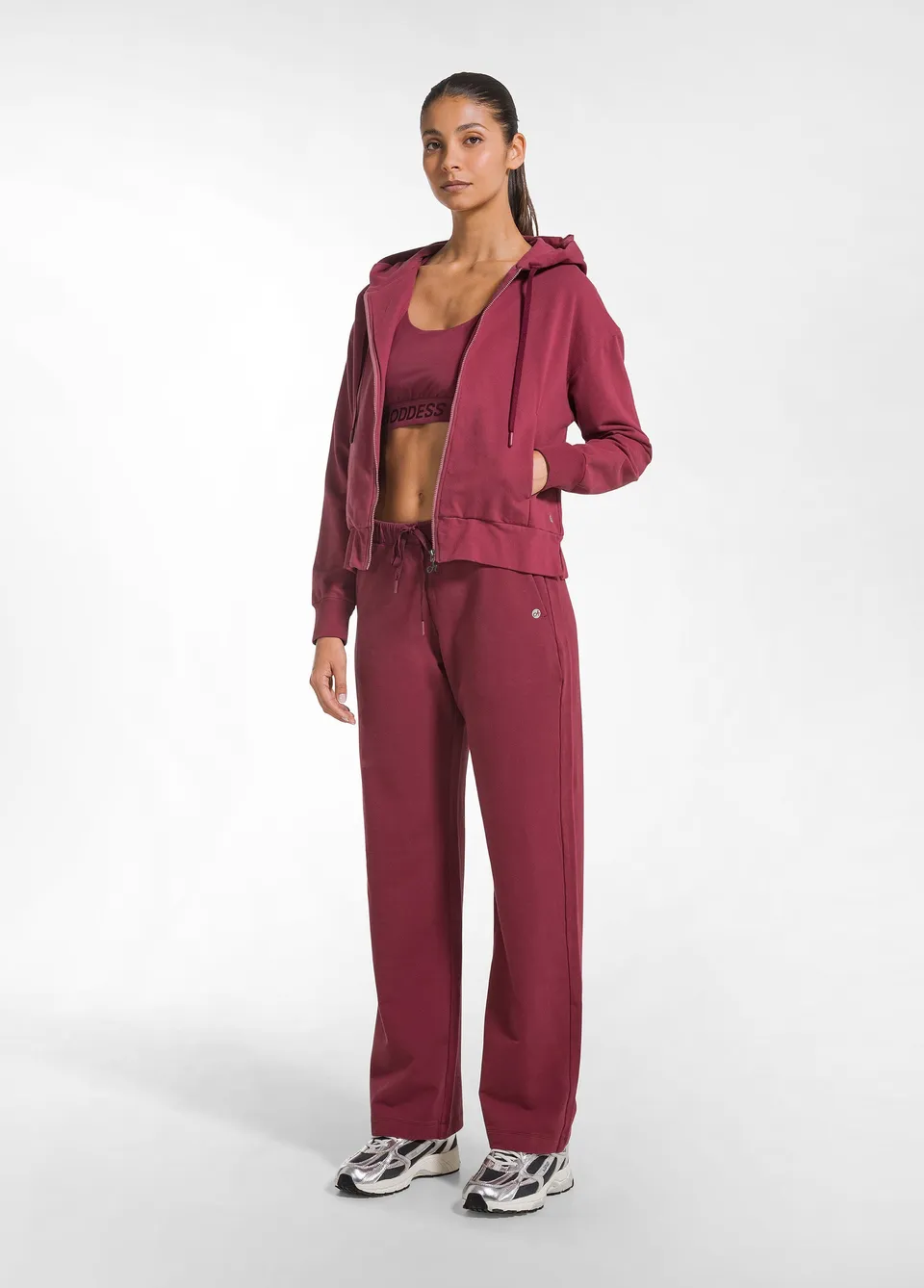 deha-pantalone-in-felpa-di-cotone-stretch-rosso image 1