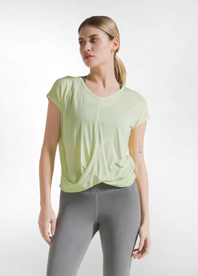 deha-d42041-t-shirt-yoga-con-nodo-frontale-giallo image 1