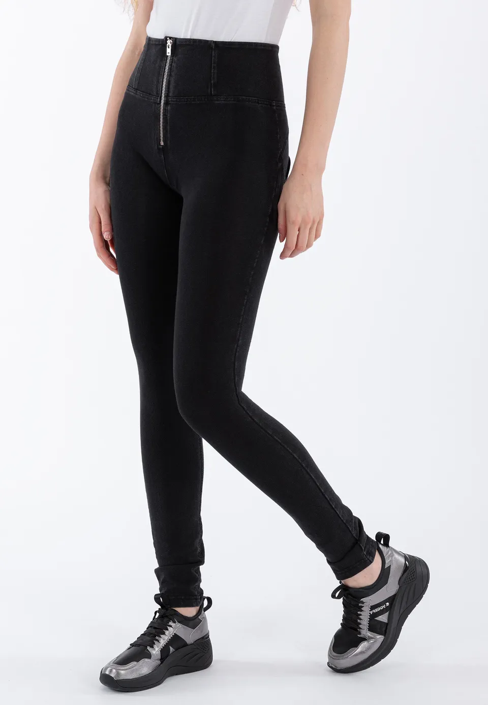 freddy-pantalone-wr-up-skinny-vita-alta-regular-in-denim-elasticizzato-donna image 1