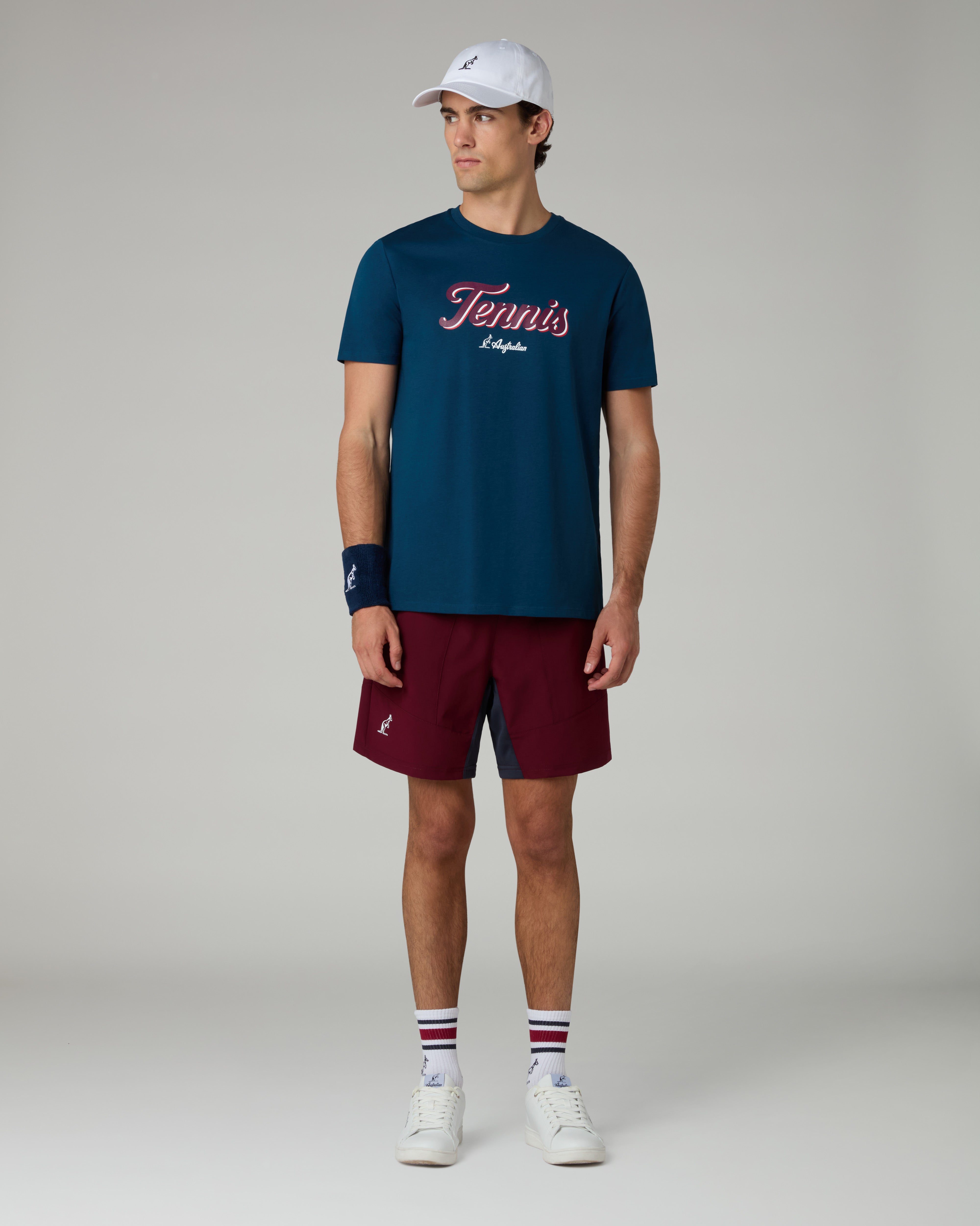 australian-tennis-cotton-t-shirt-eclipse-blue-regular-fit image 2