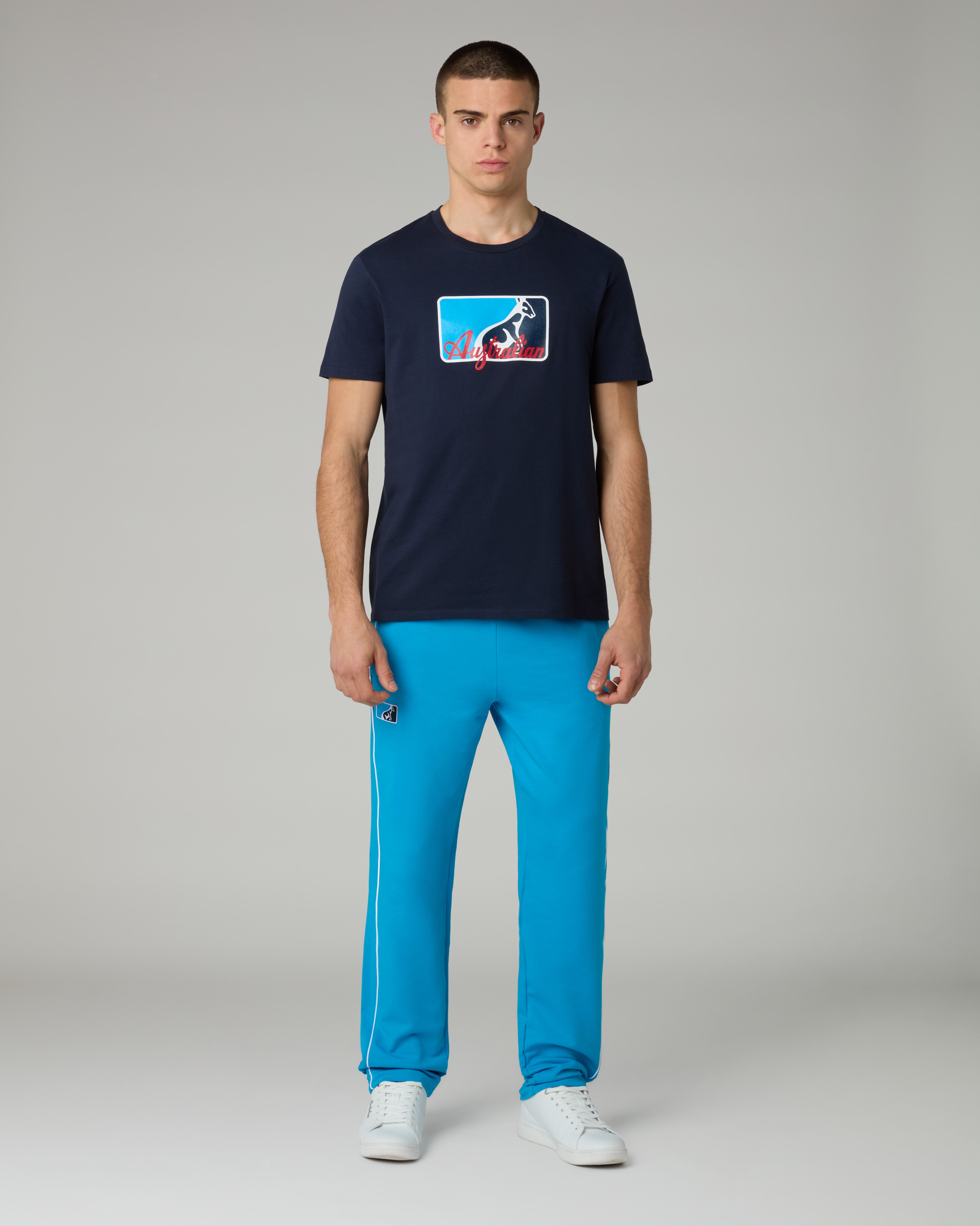 australian-league-cotton-t-shirt-blu-navy-stampa-petto image 2