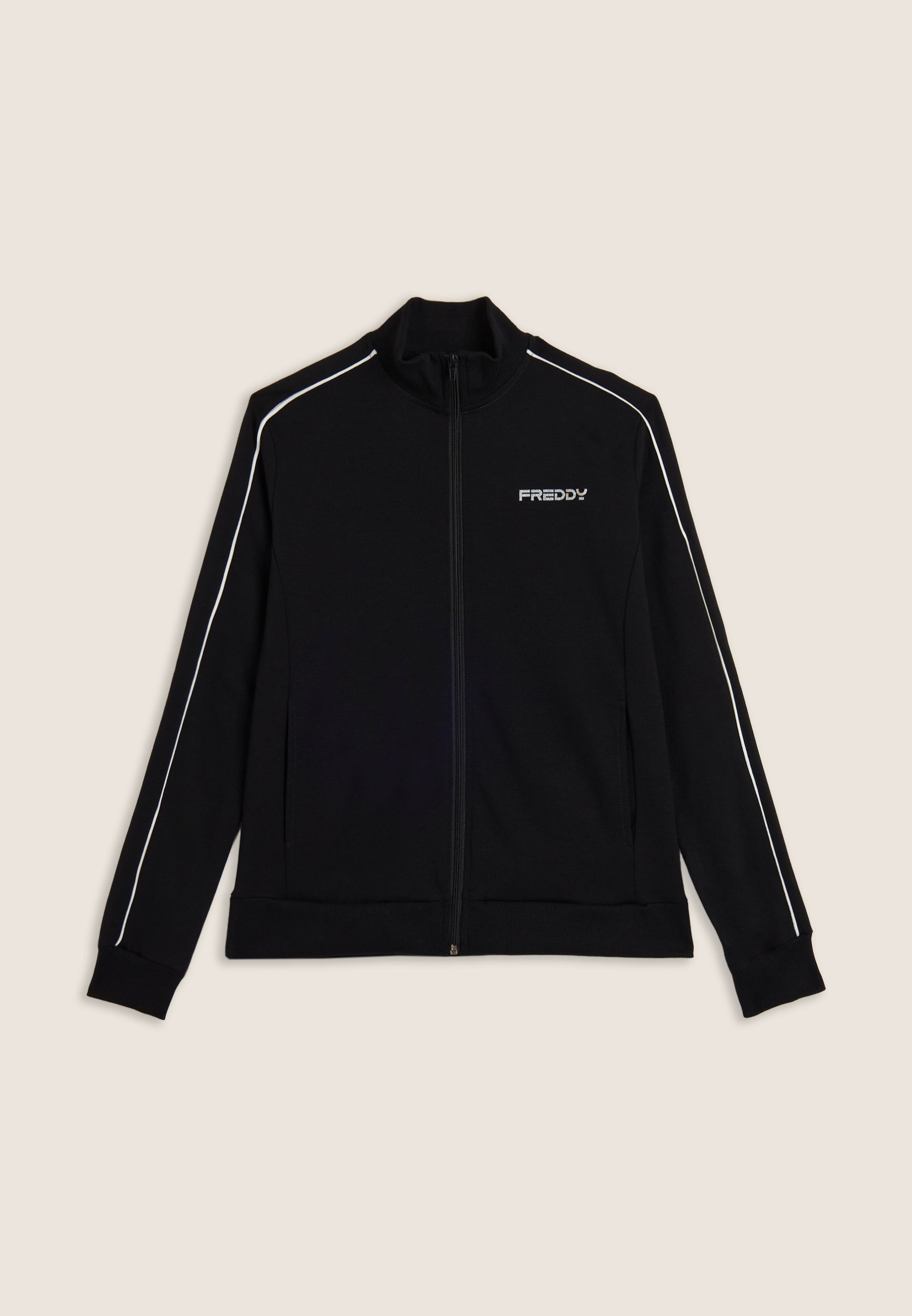 freddy-felpa-regular-fit-collo-alto-zip-bordature-a-contrasto image 8
