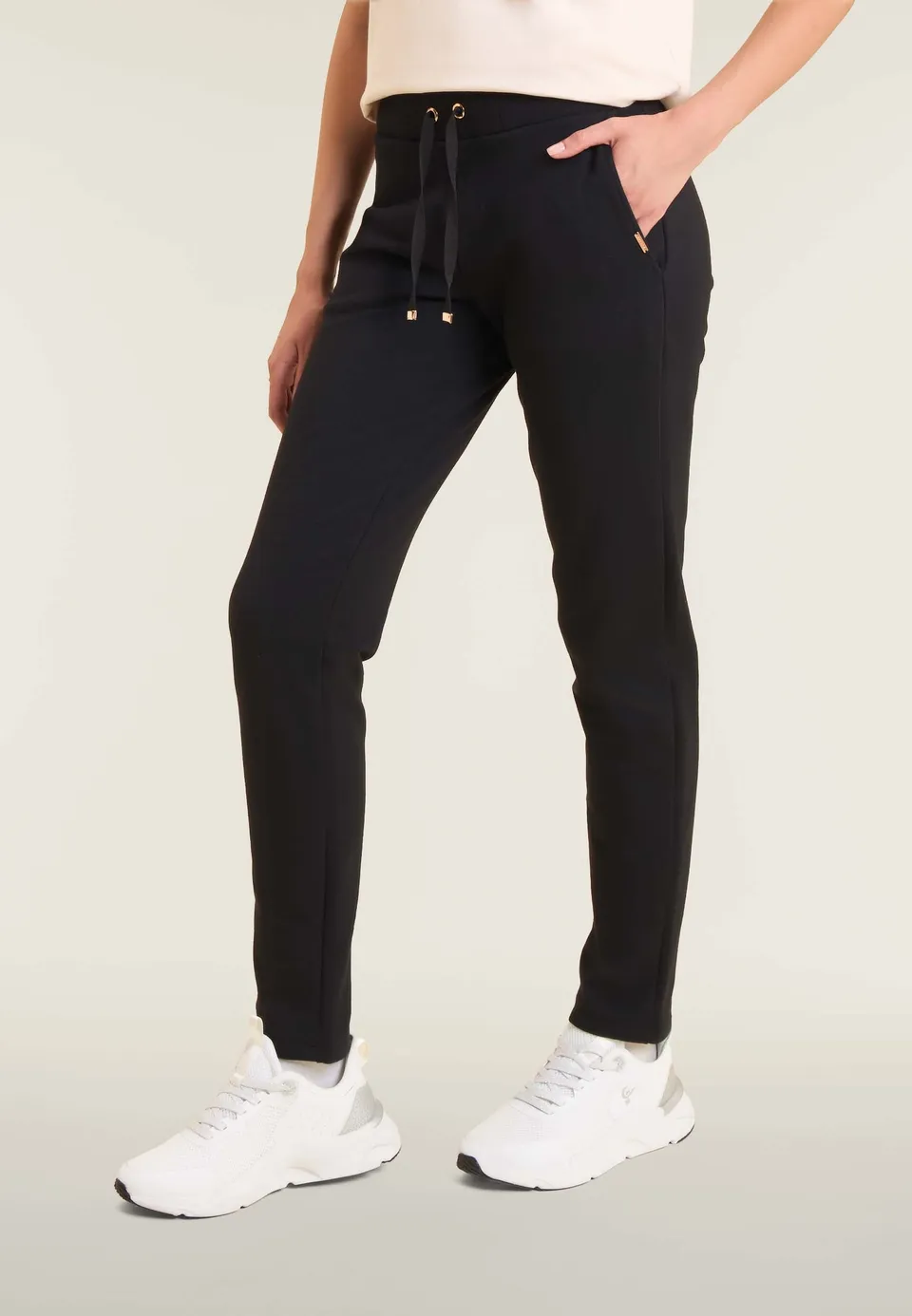 freddy-pantaloni-donna-dritti-in-felpa-garzata-modal-elasticizzata image 1