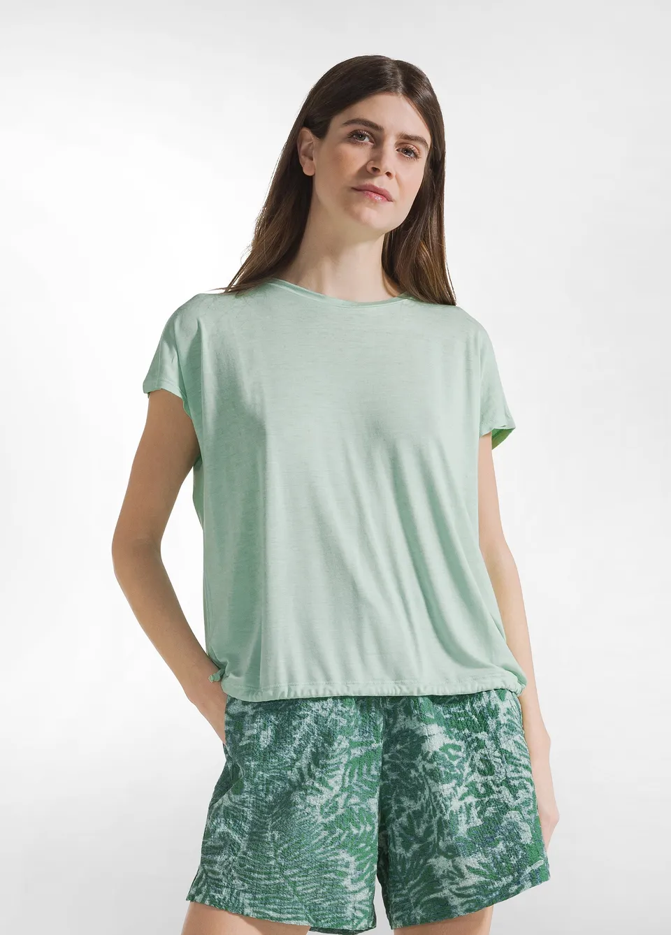 deha-t-shirt-in-viscosa-con-coulisse-verde image 1