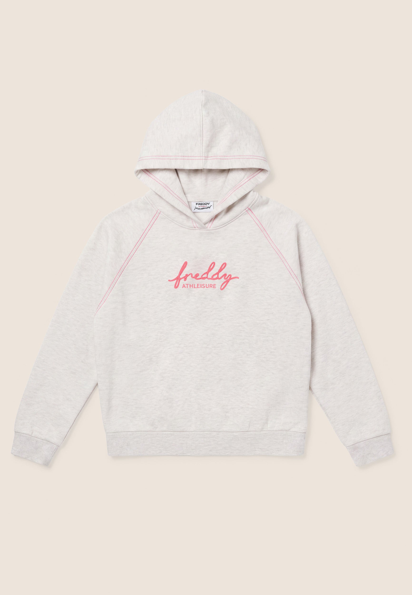 freddy-felpa-comfort-m-lange-donna-cappuccio-ricamo-fluo image 5