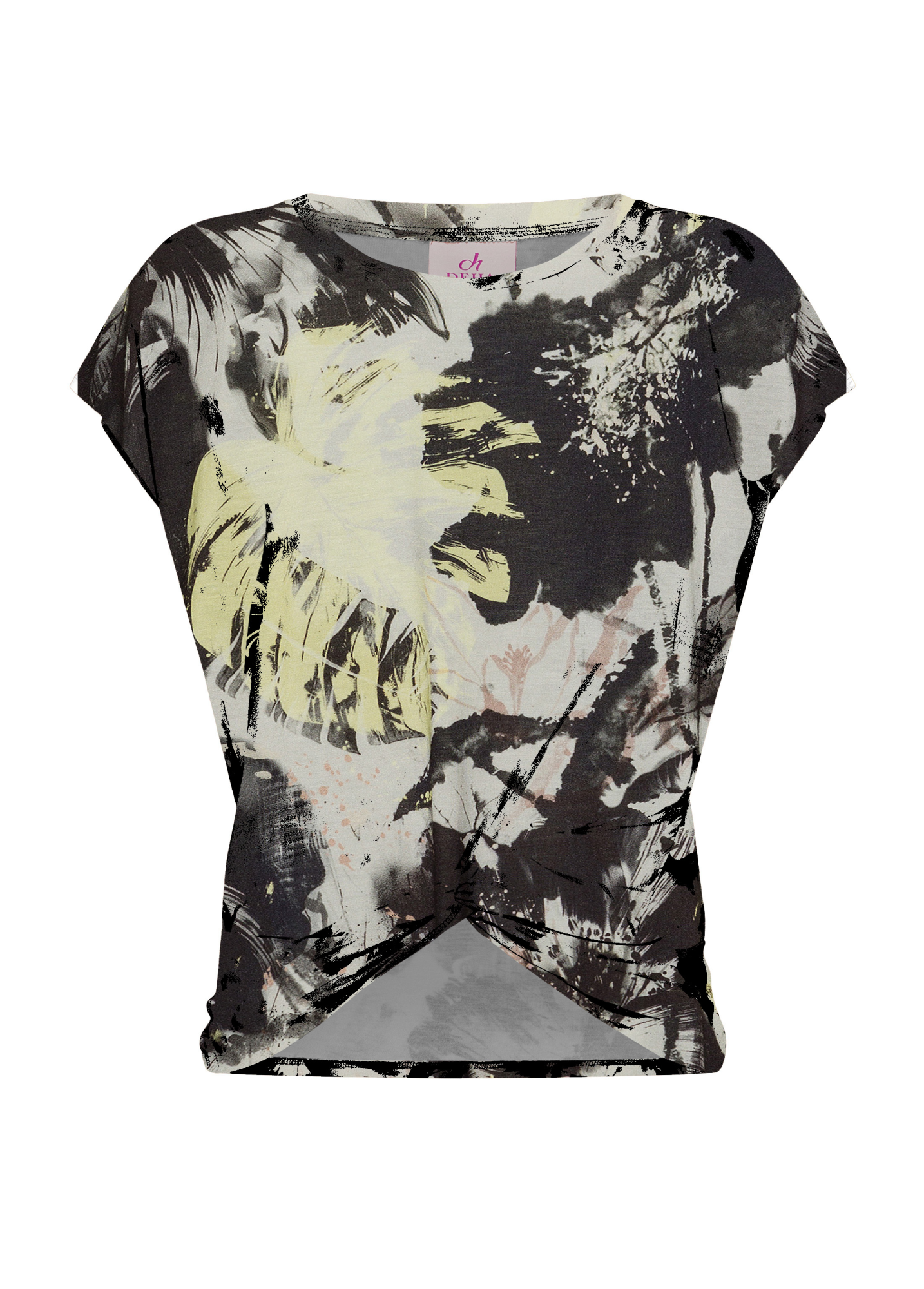 deha-t-shirt-viscosa-stampata-con-nodo-grigia image 5