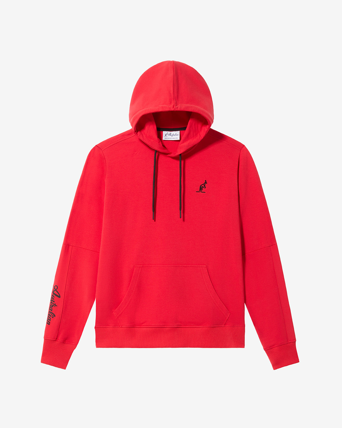 australian-city-hoodie-felpa-uomo-con-cappuccio-rosso-vivo-made-in-italy image 6