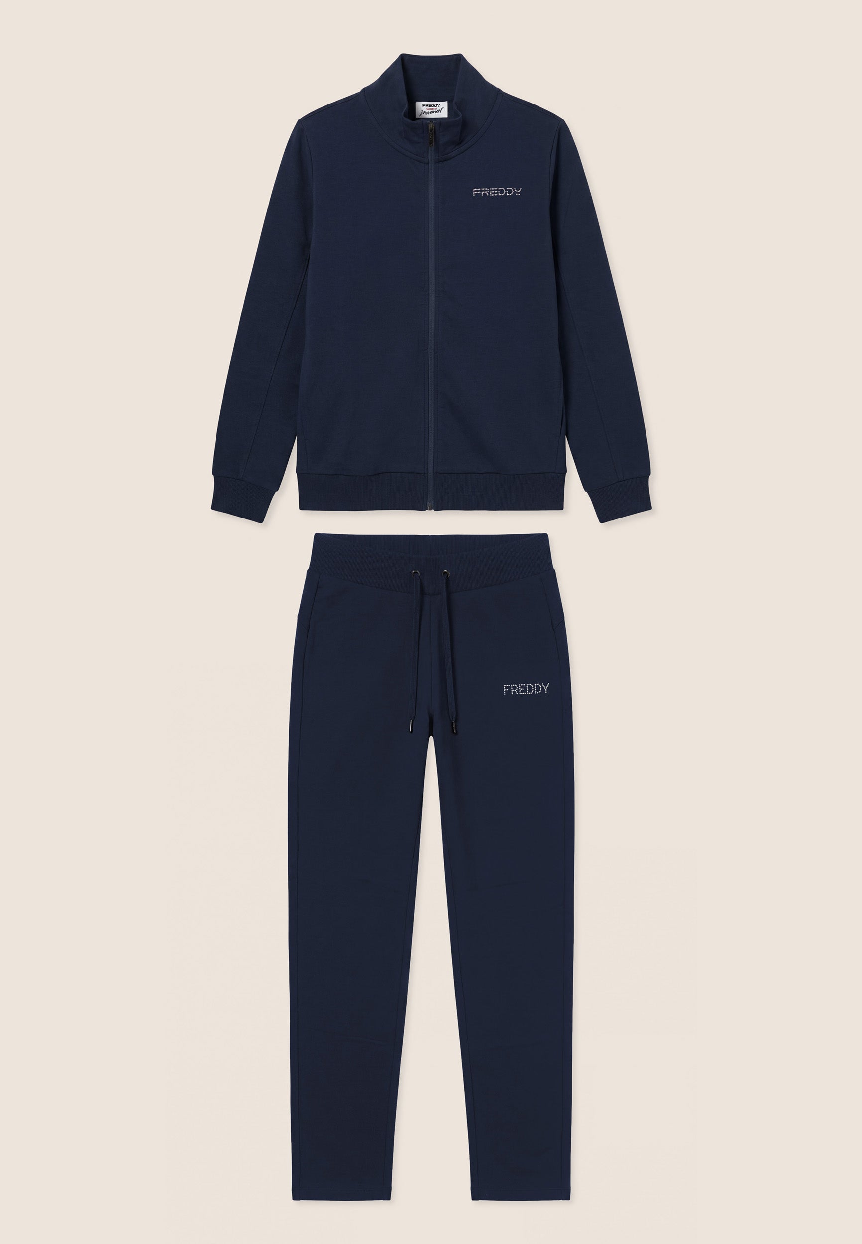 freddy-tuta-sportiva-donna-full-zip-collo-alto-con-loghi-in-perline image 1