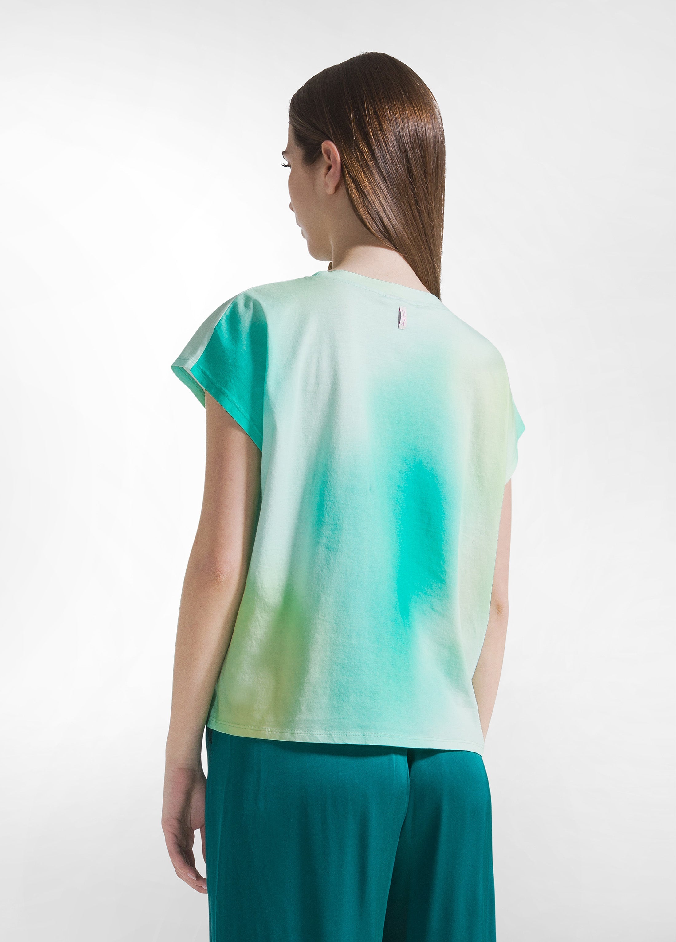 deha-t-shirt-oversize-in-cotone-organico-all-over-blu image 2