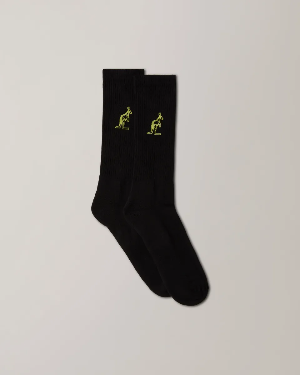 australian-cotton-socks-essential-nero-giallo-vivo image 1