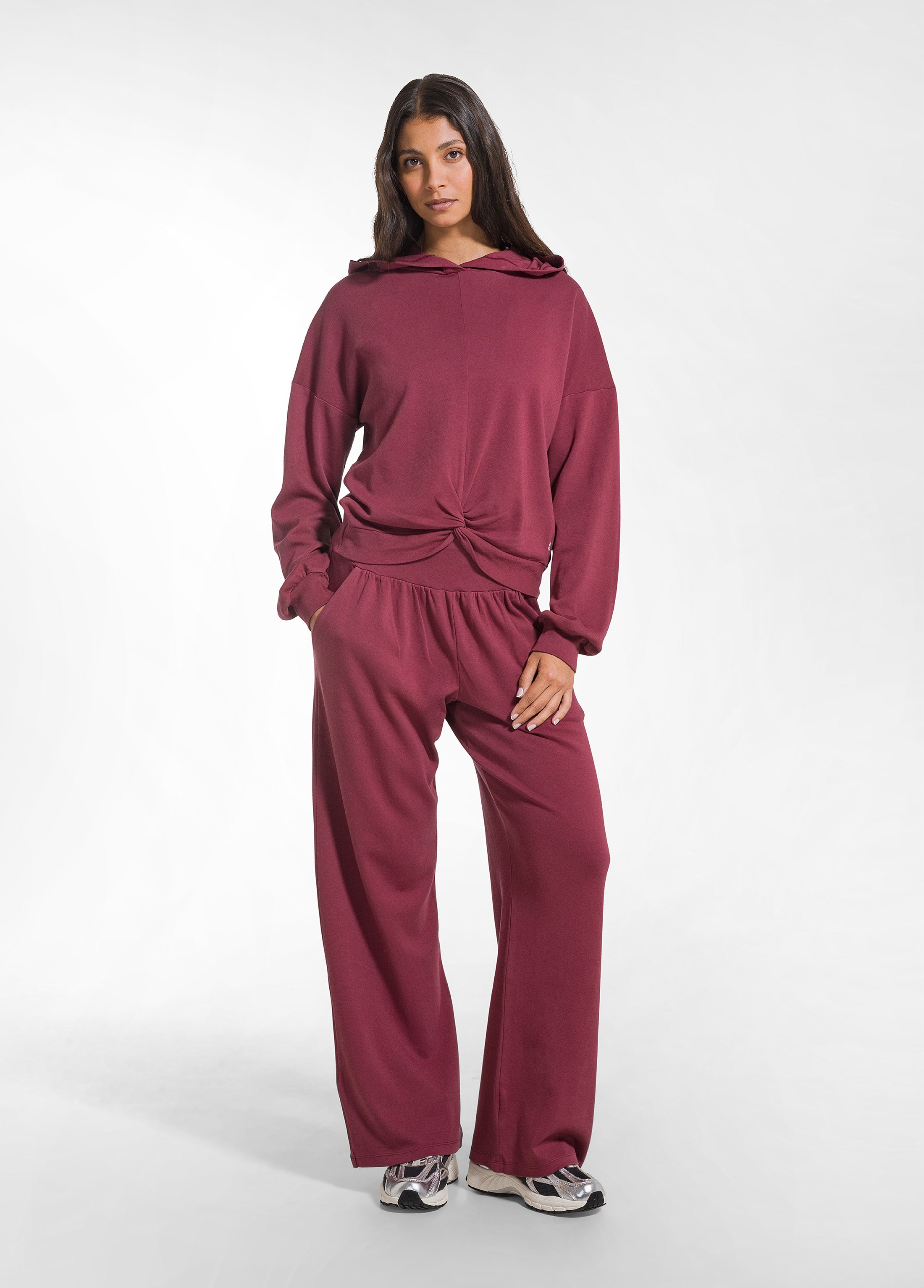 deha-d52050-felpa-in-morbido-cotone-rosso-con-cappuccio image 4