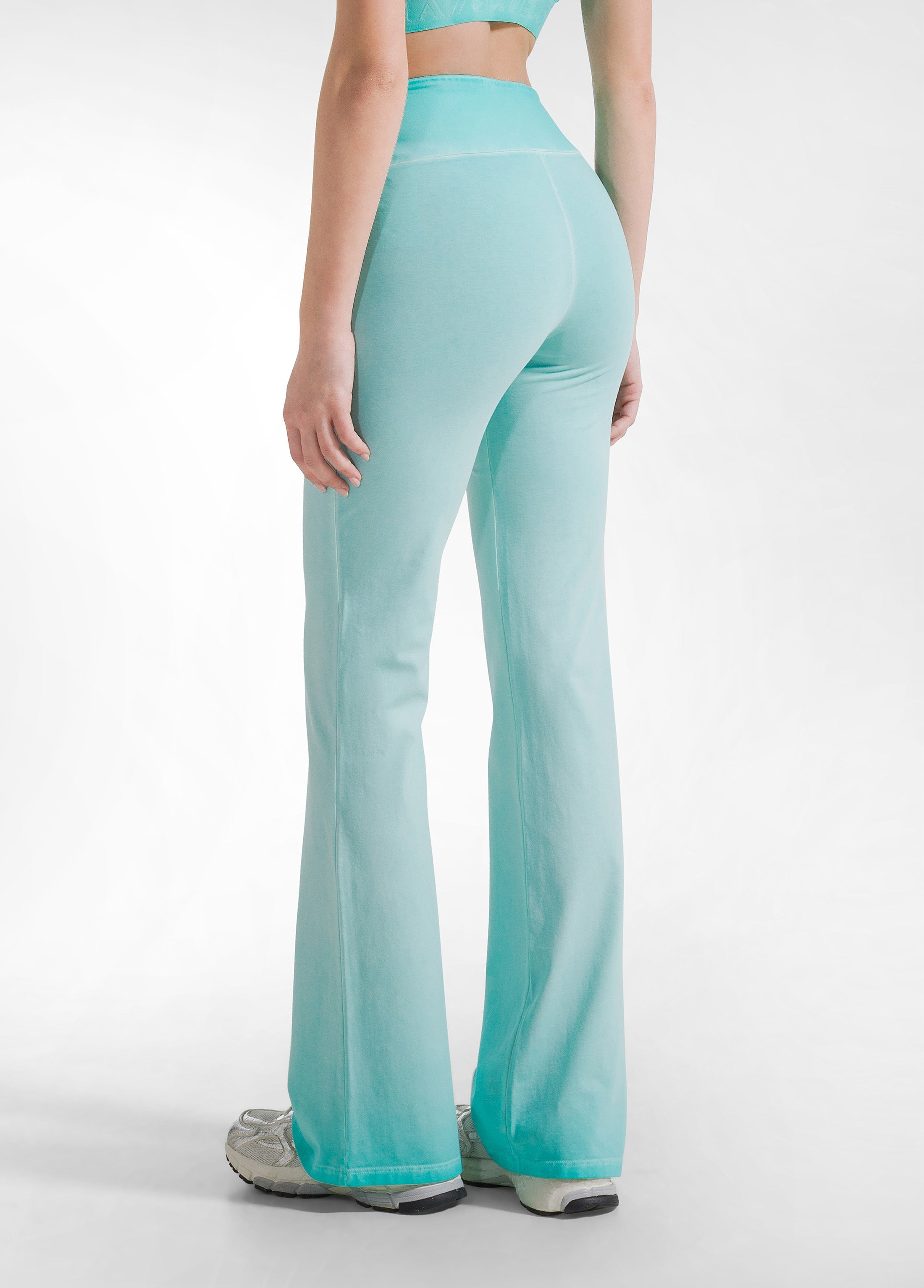 deha-pantaloni-jazz-effetto-sfumato-verde-vita-alta image 3