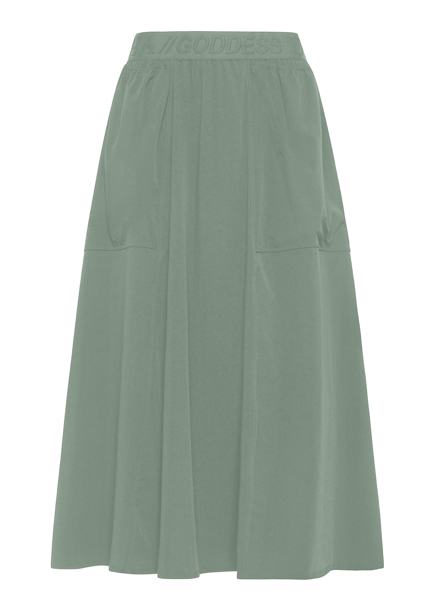 deha-gonna-lunga-in-nylon-stretch-con-logo-verde-d22697 image 1