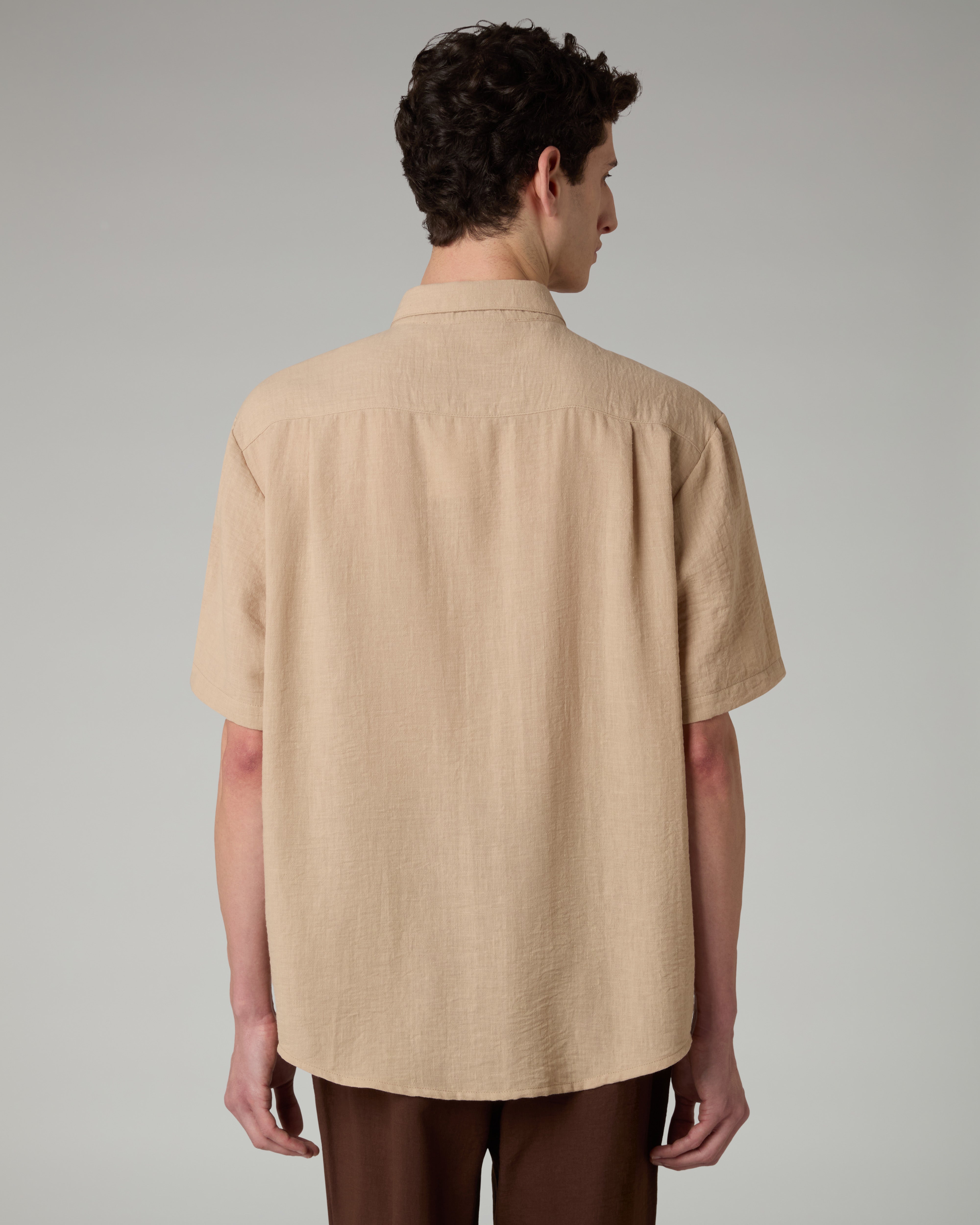 australian-doric-shirt-camicia-canvas-manica-corta-kaki-made-in-italy image 3