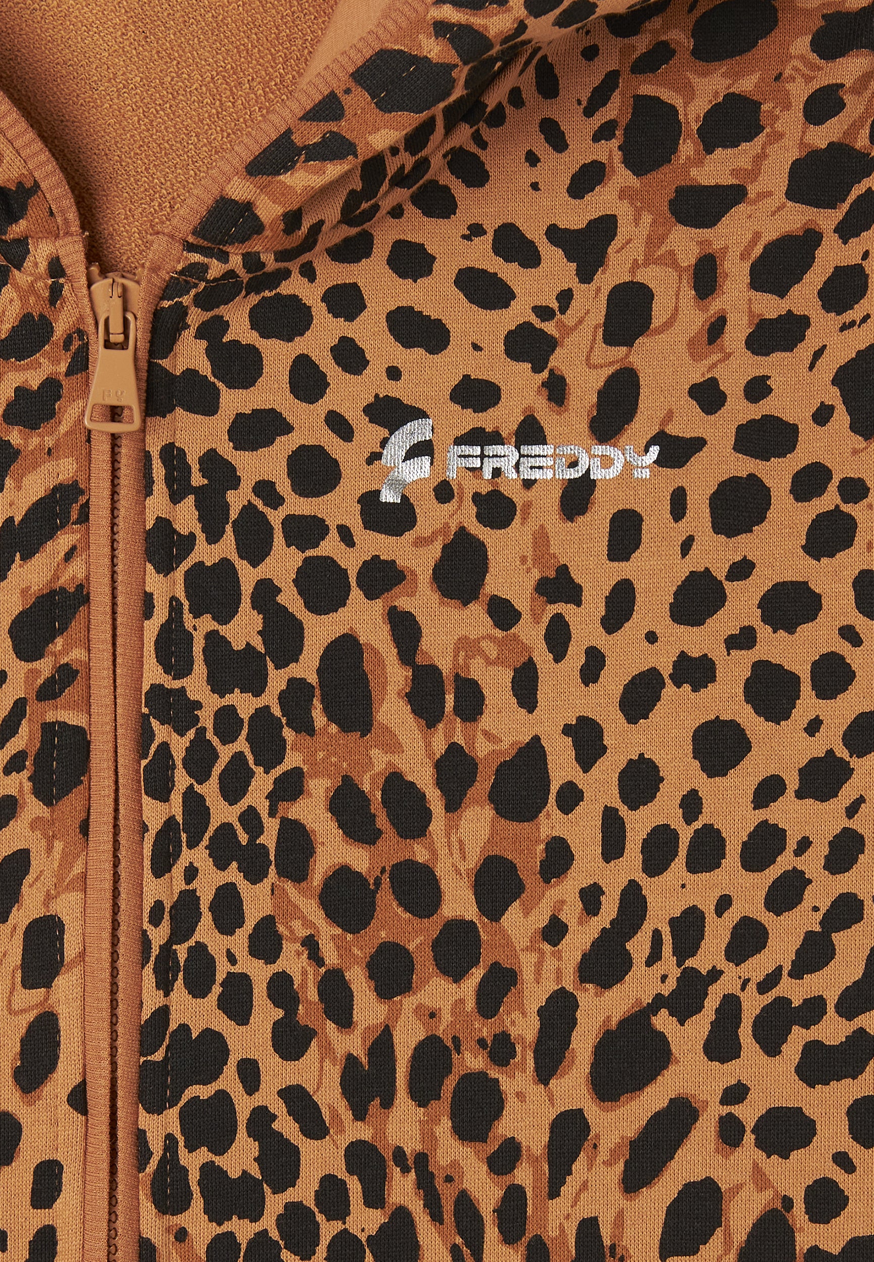 freddy-felpa-cropped-con-zip-e-cappuccio-animalier-regular-fit image 8