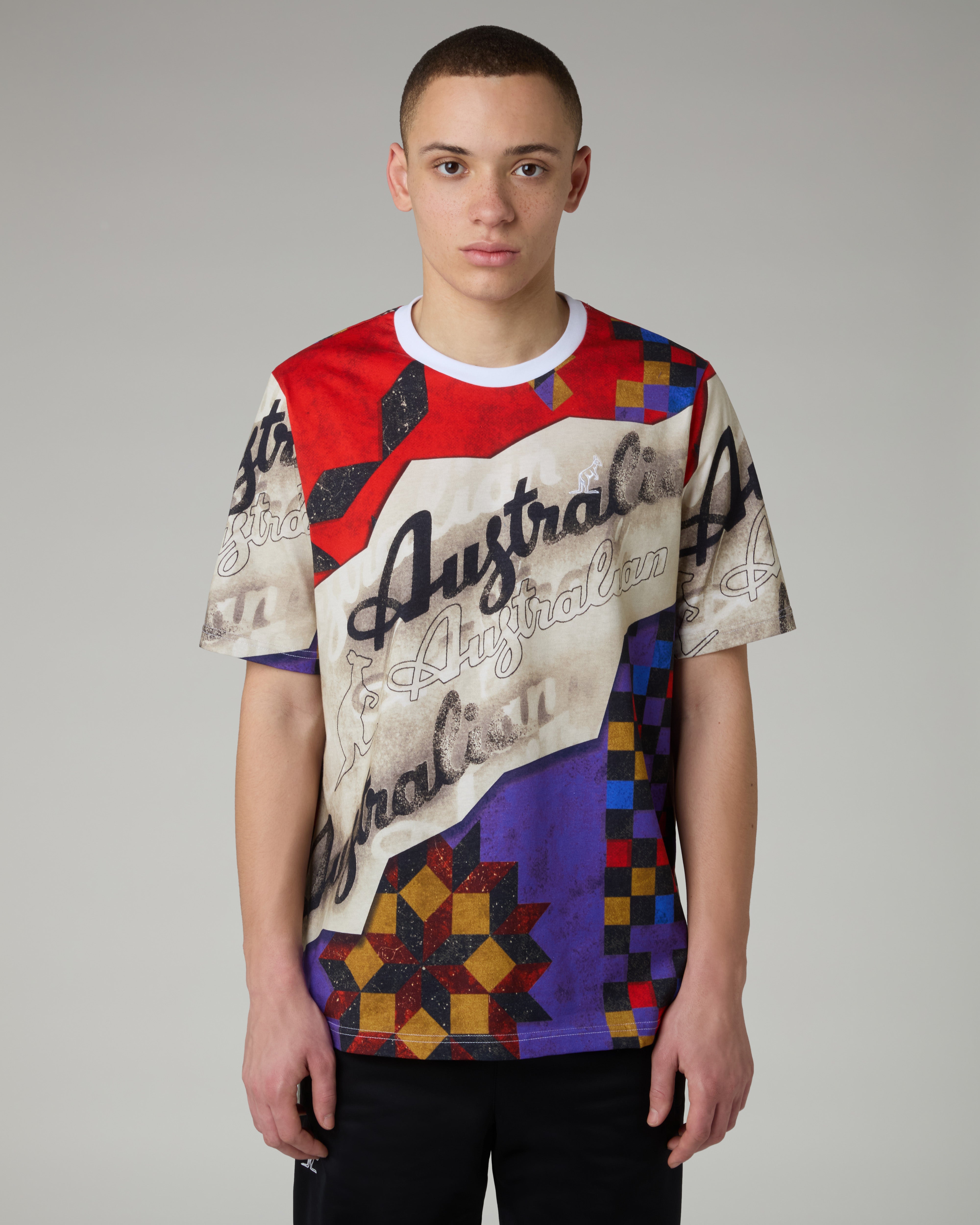 australian-new-ego-t-shirt-in-cotone-logo-ricamato image 1