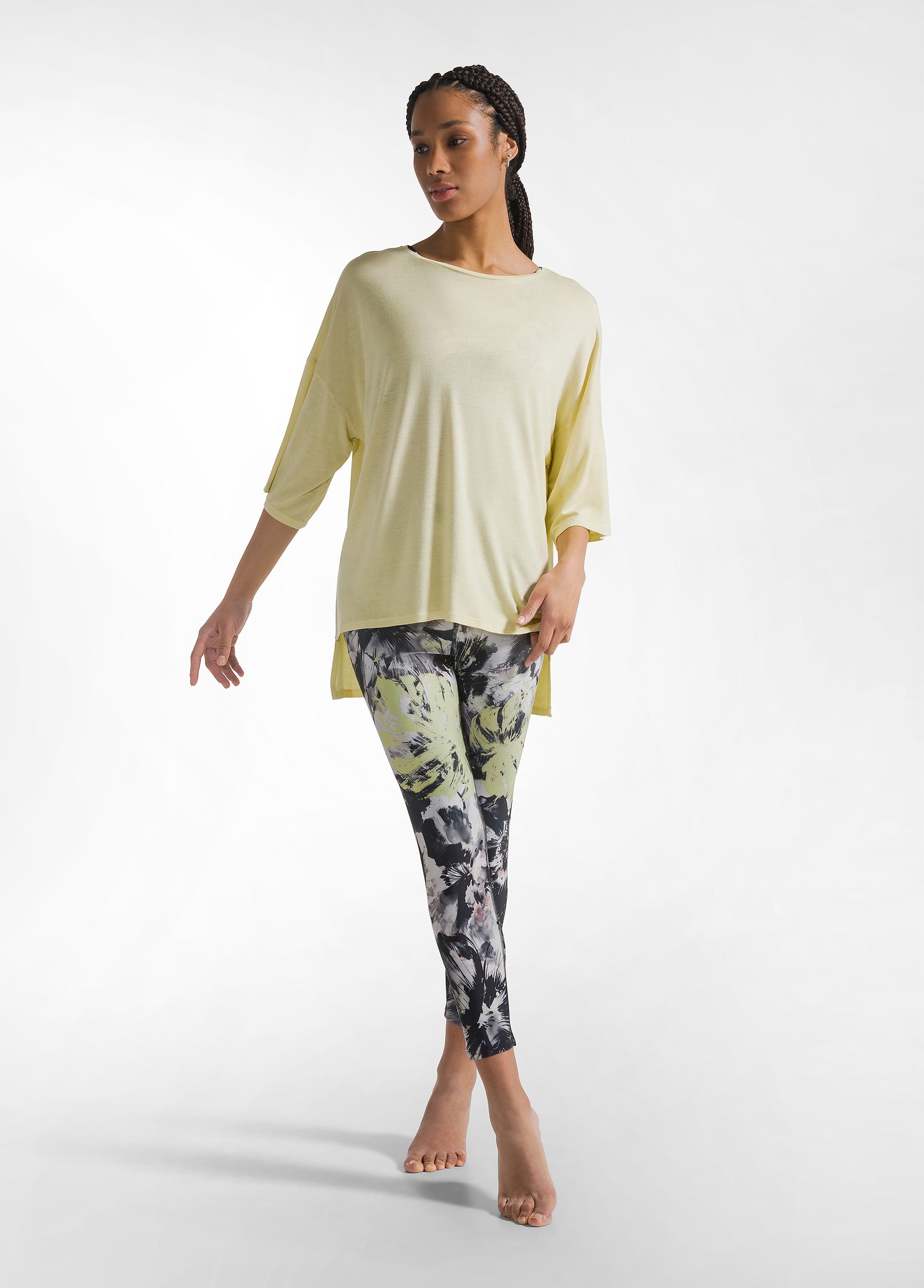 deha-t-shirt-maxi-in-viscosa-giallo-girocollo-ampio image 4