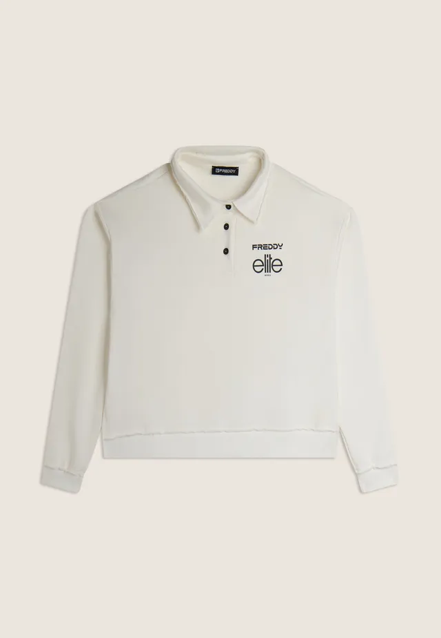 freddy-x-elite-felpa-cropped-donna-con-scollo-polo-100-cotone image 1