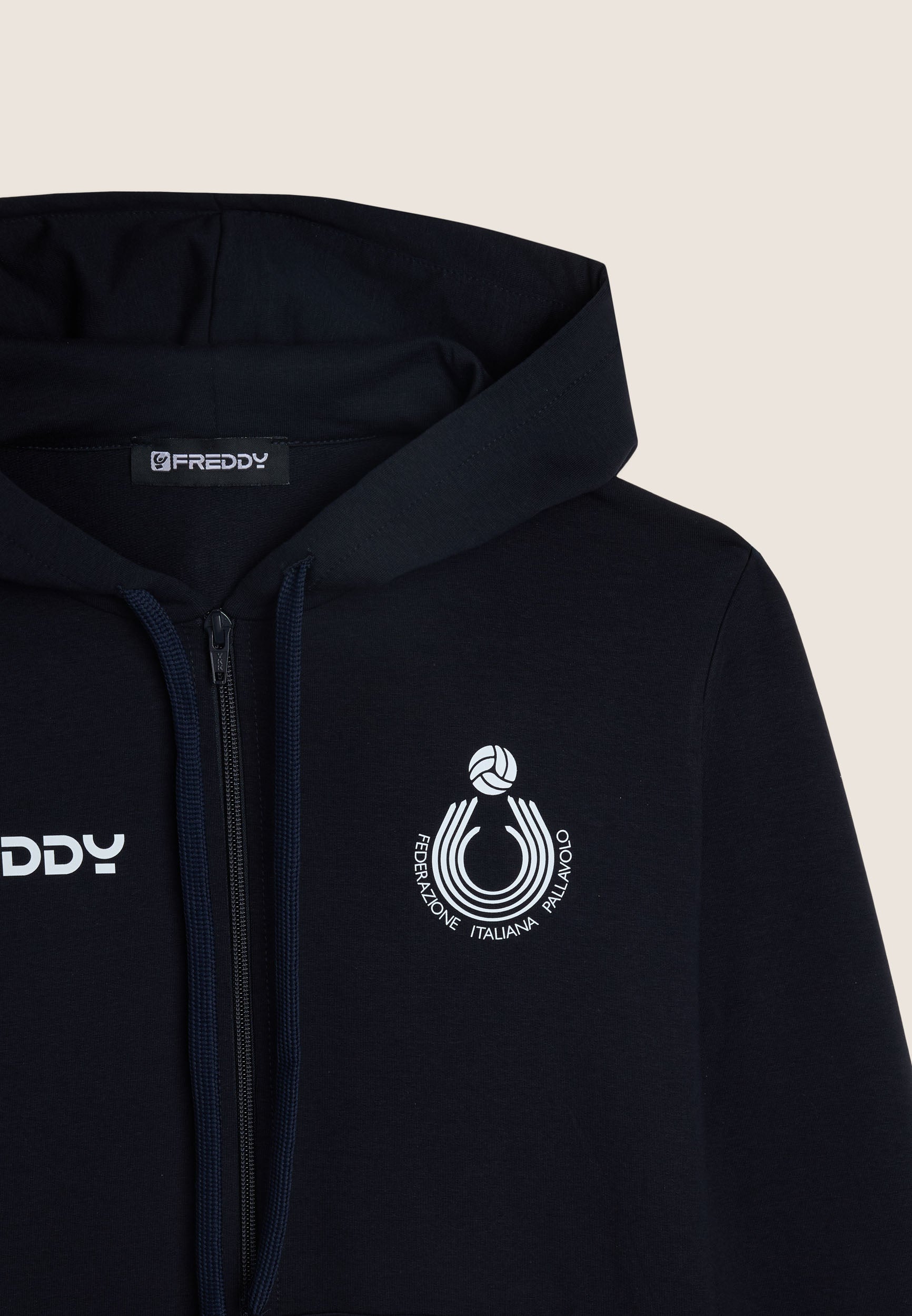 freddy-felpa-donna-fipav-con-cappuccio-e-zip-in-cotone-bielastico image 7