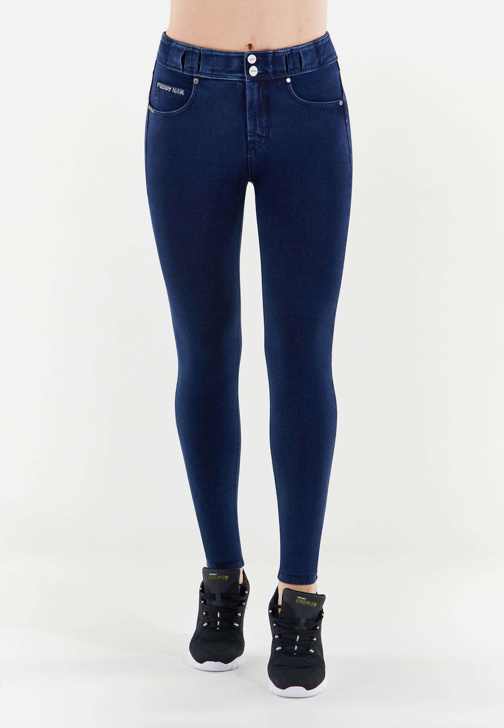 freddy-n-o-w-pants-slim-fit-effetto-denim-fondo-stretto image 1
