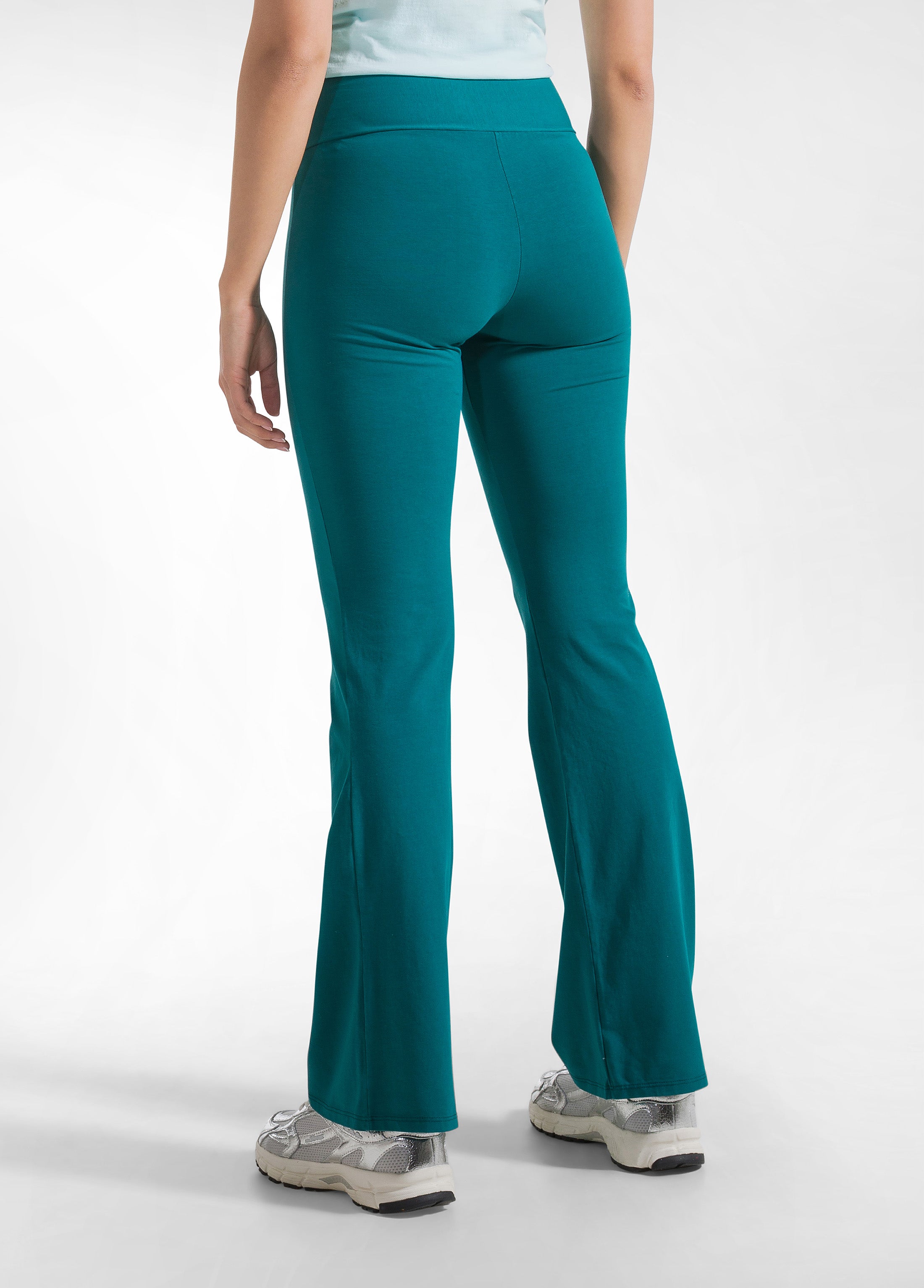 deha-pantaloni-jazz-in-jersey-stretch-verde-tinta-unita image 3