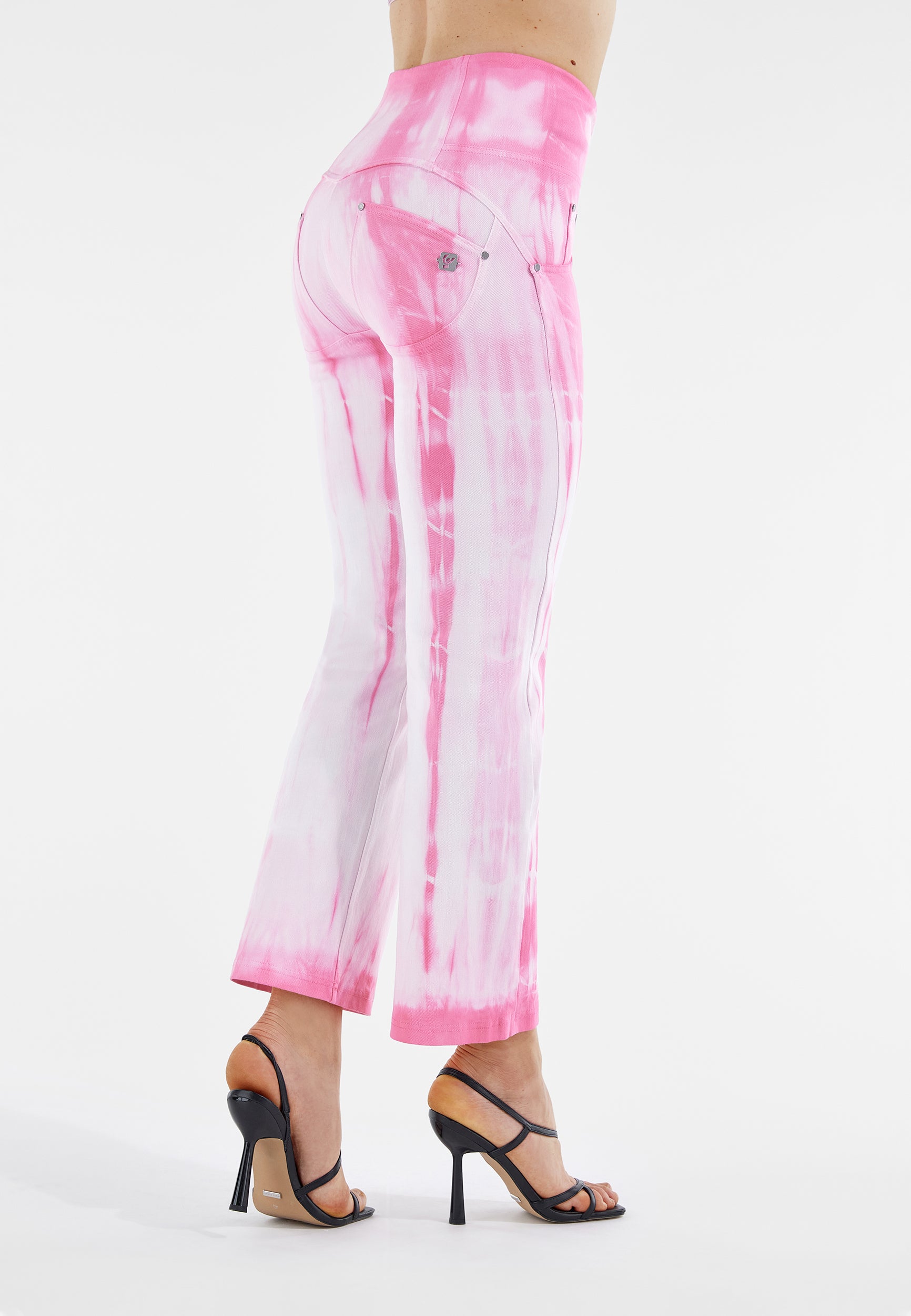freddy-wr-up-cropped-vita-alta-gabardine-tie-dye-wide-bottom-pantaloni-push-up-d image 1